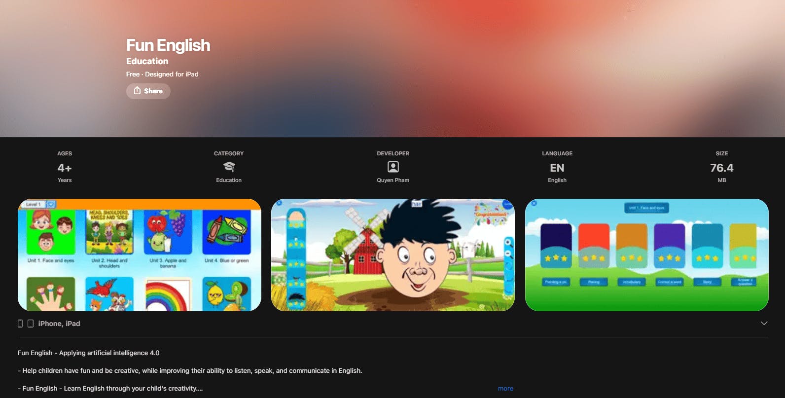 Fun English - aplikacja