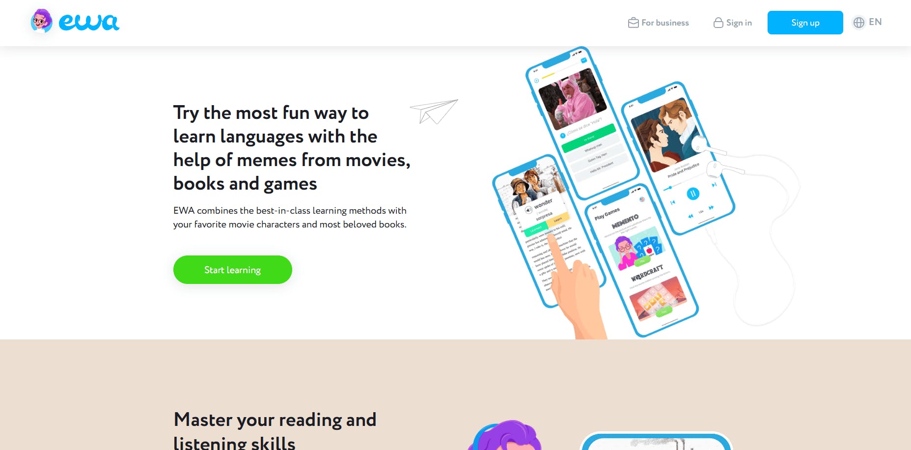 EWA English - strona gł&oacute;wna