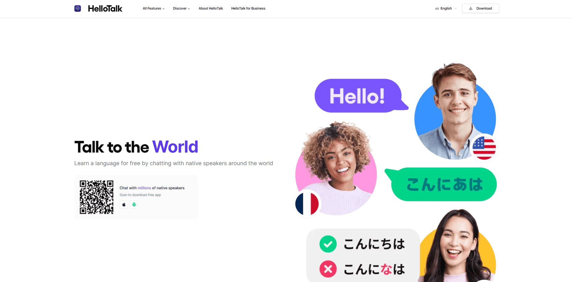 HelloTalk - strona gł&oacute;wna