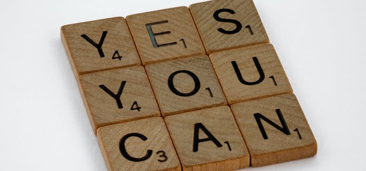 "Yes you can"  | Scrabble Letters