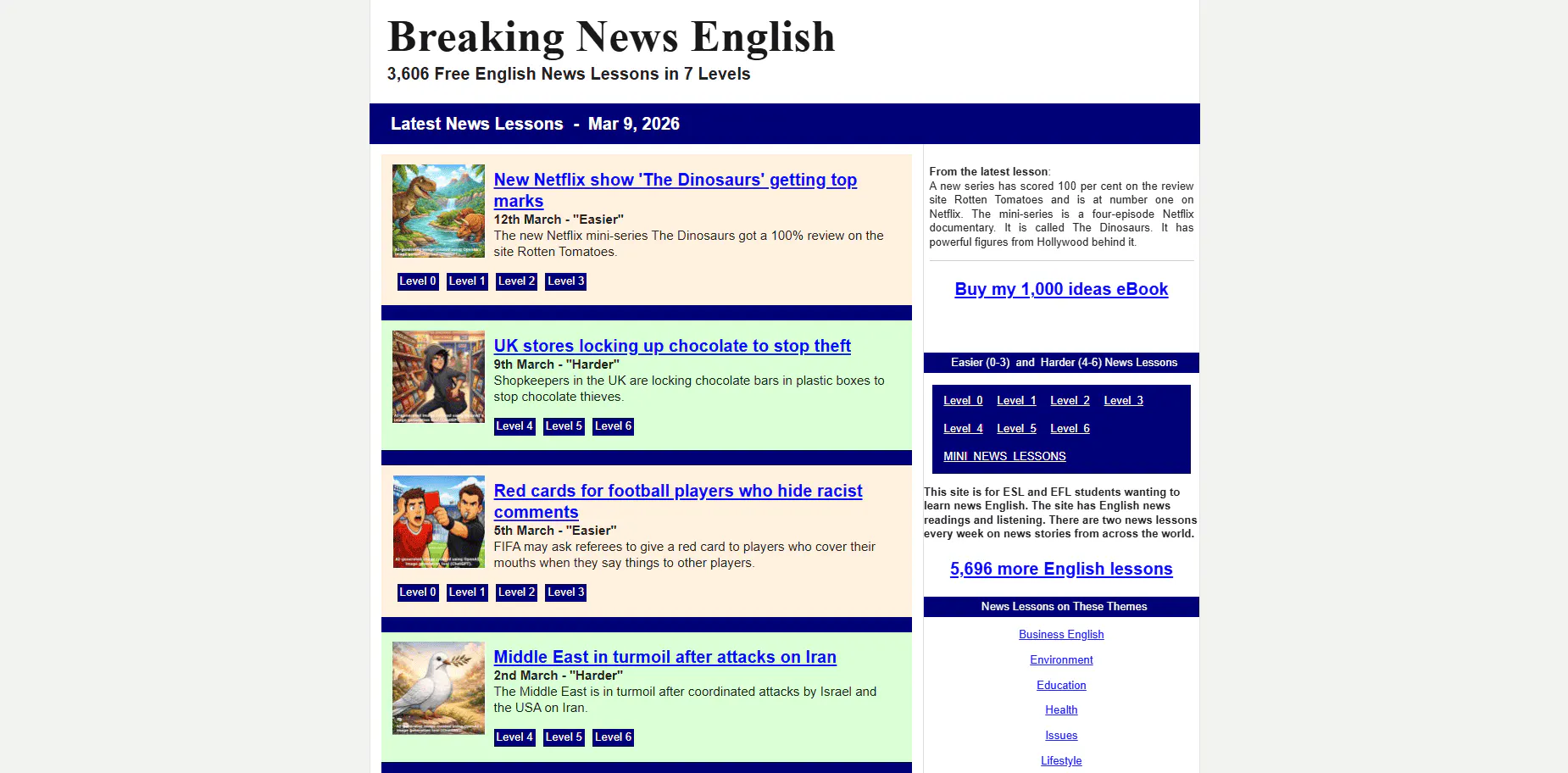 Breaking News English - best websites to learn english