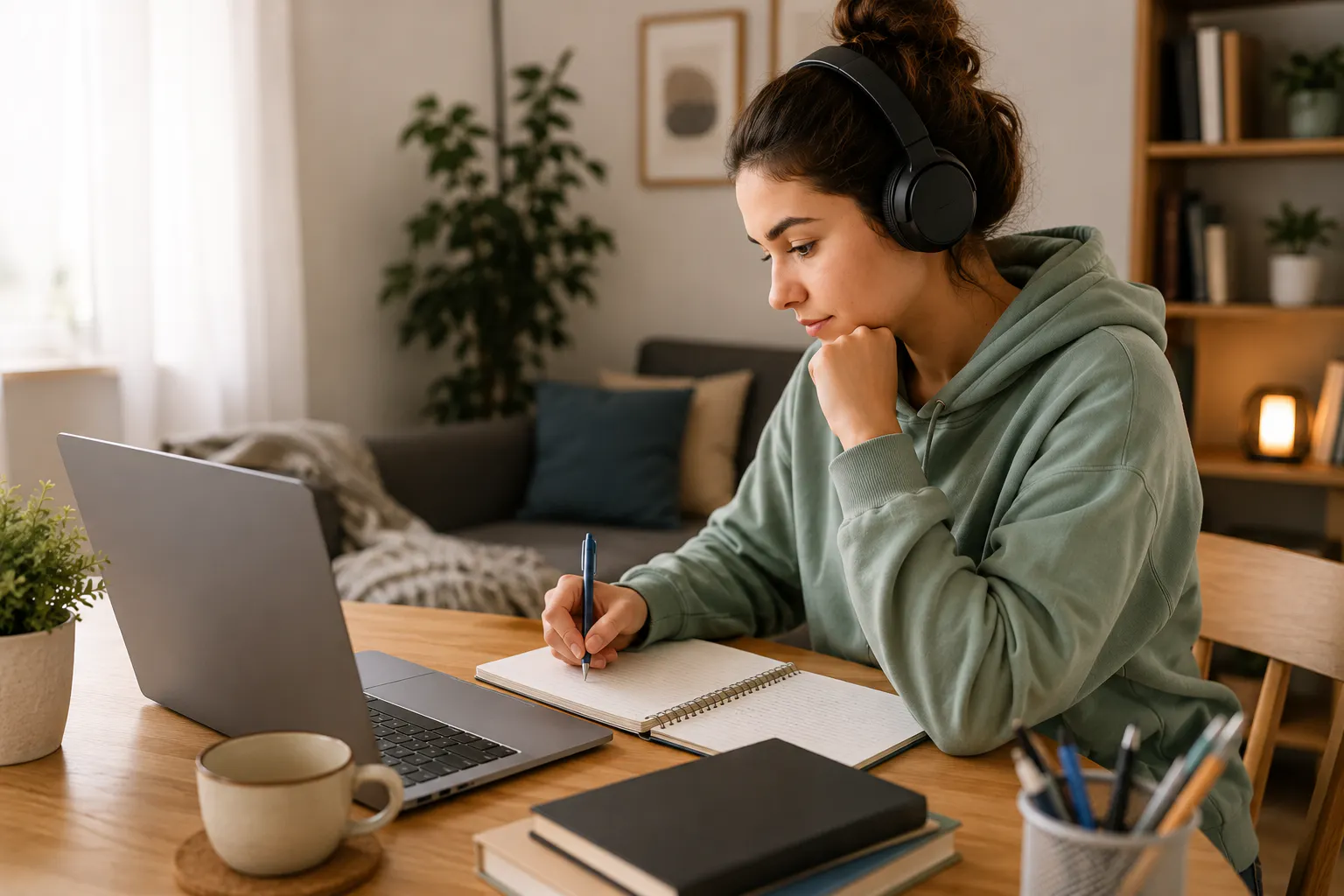 Studio da casa, routine quotidiana e pratica reale