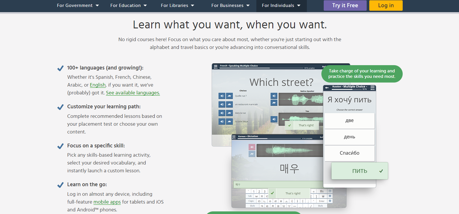 Planes de Transparent Lenguage