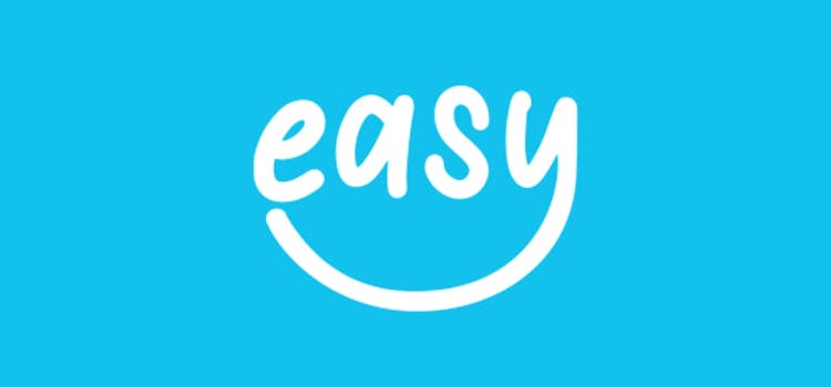 Logo azul y blancom de Easy