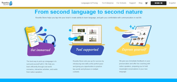 Rosetta Stone para aprender inglés