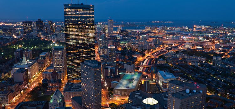 Panoramic photo of Boston