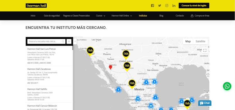 Sucursales del Harmon Hall