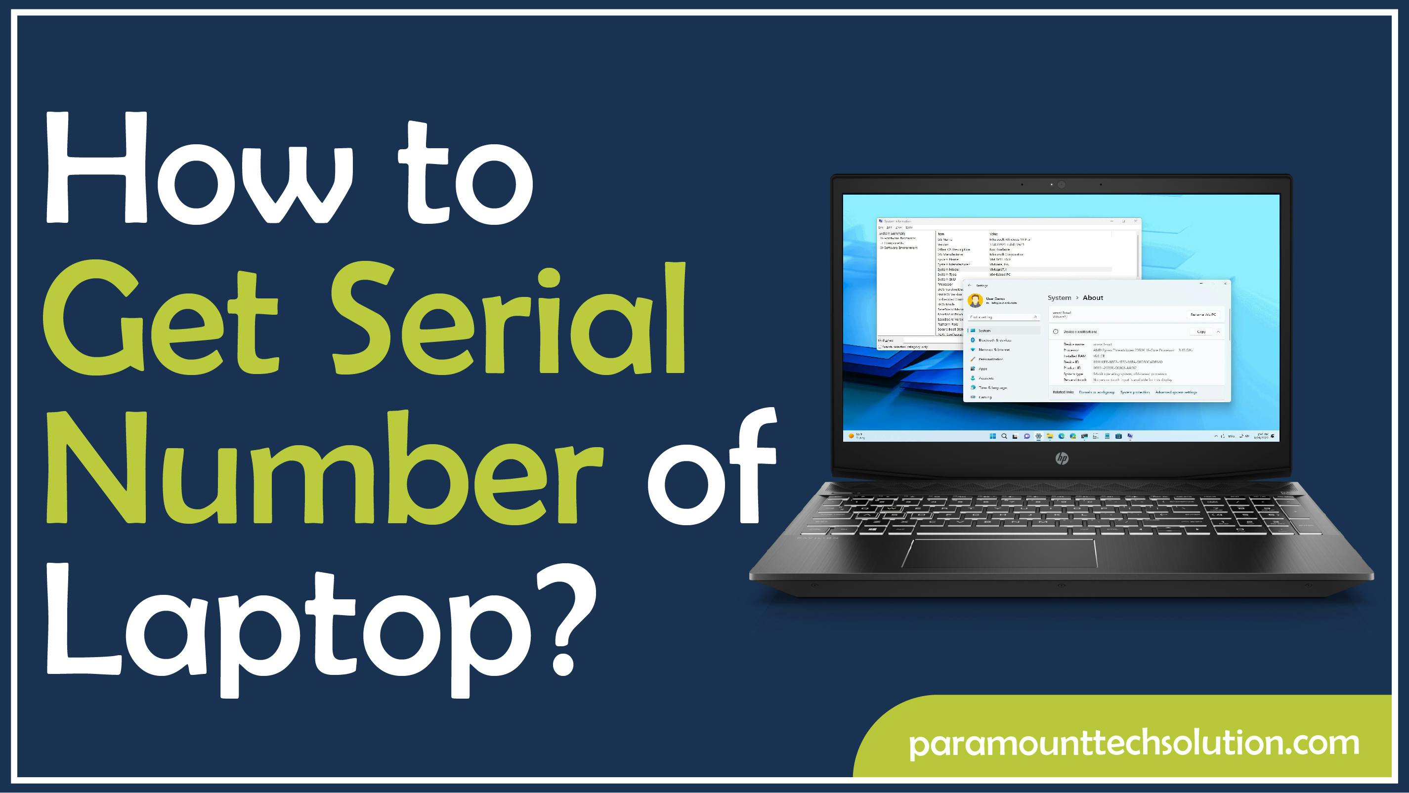 How to Get Serial Number of Laptop
