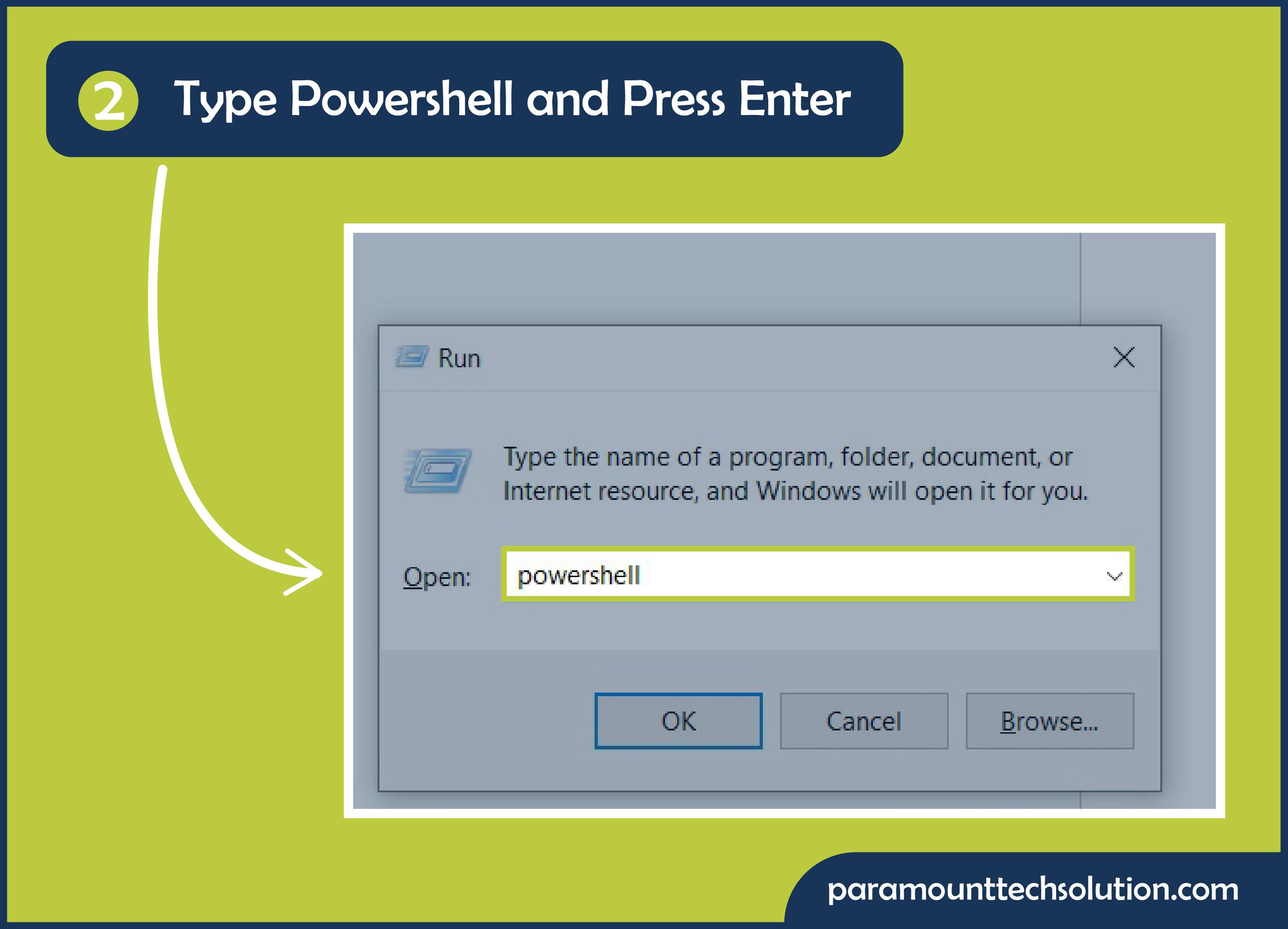 Type powershell and press enter