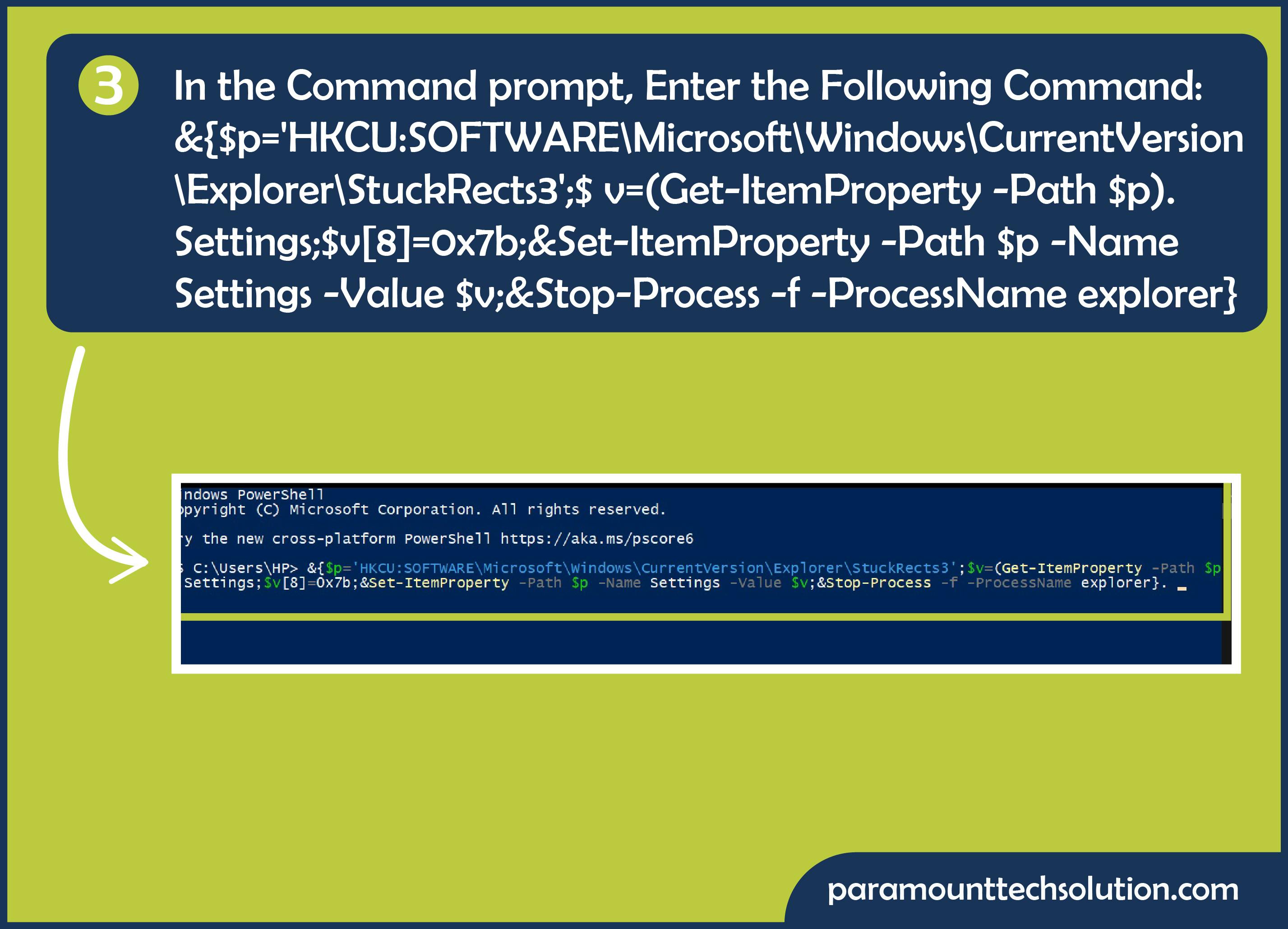 Use above command in type mode