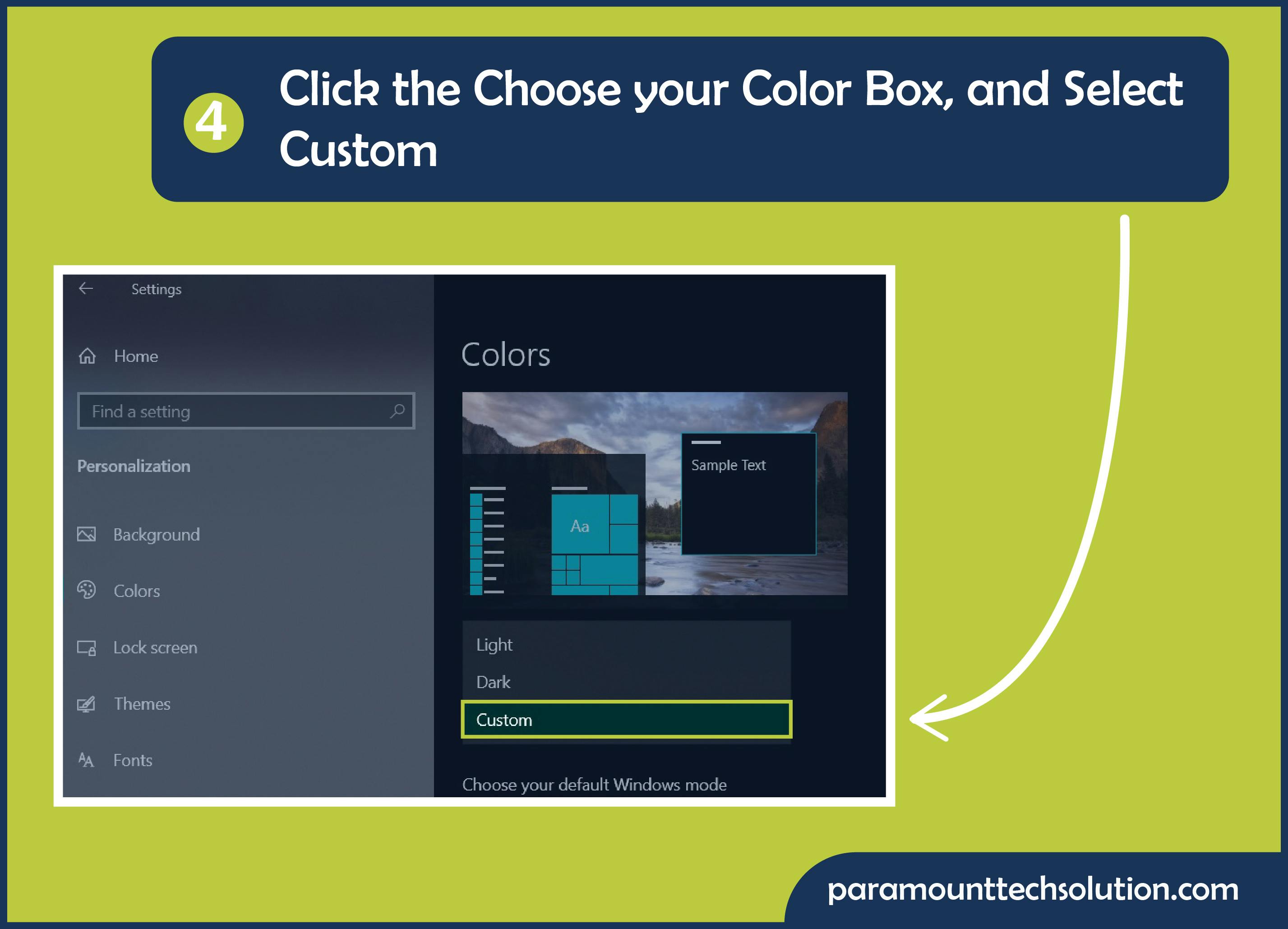 Click the Choose your color box