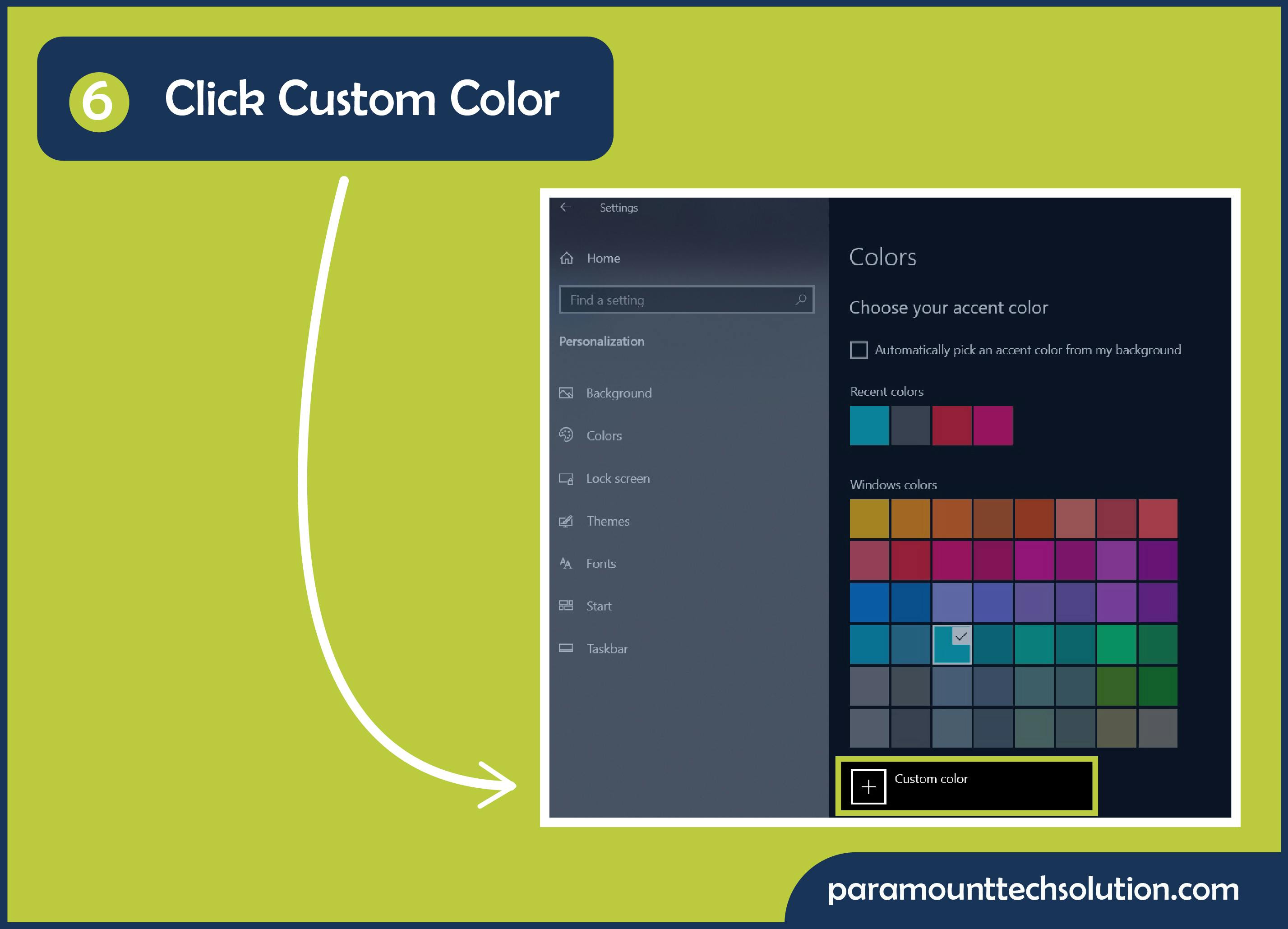 click custom color