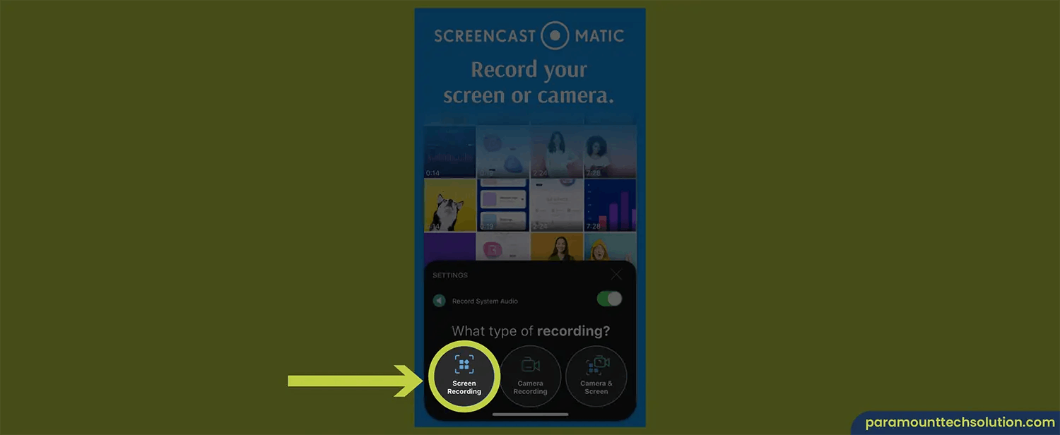 Original Screencast-o-matic screen recorder launched a mobile app called Screen Pal that record the iphone screen