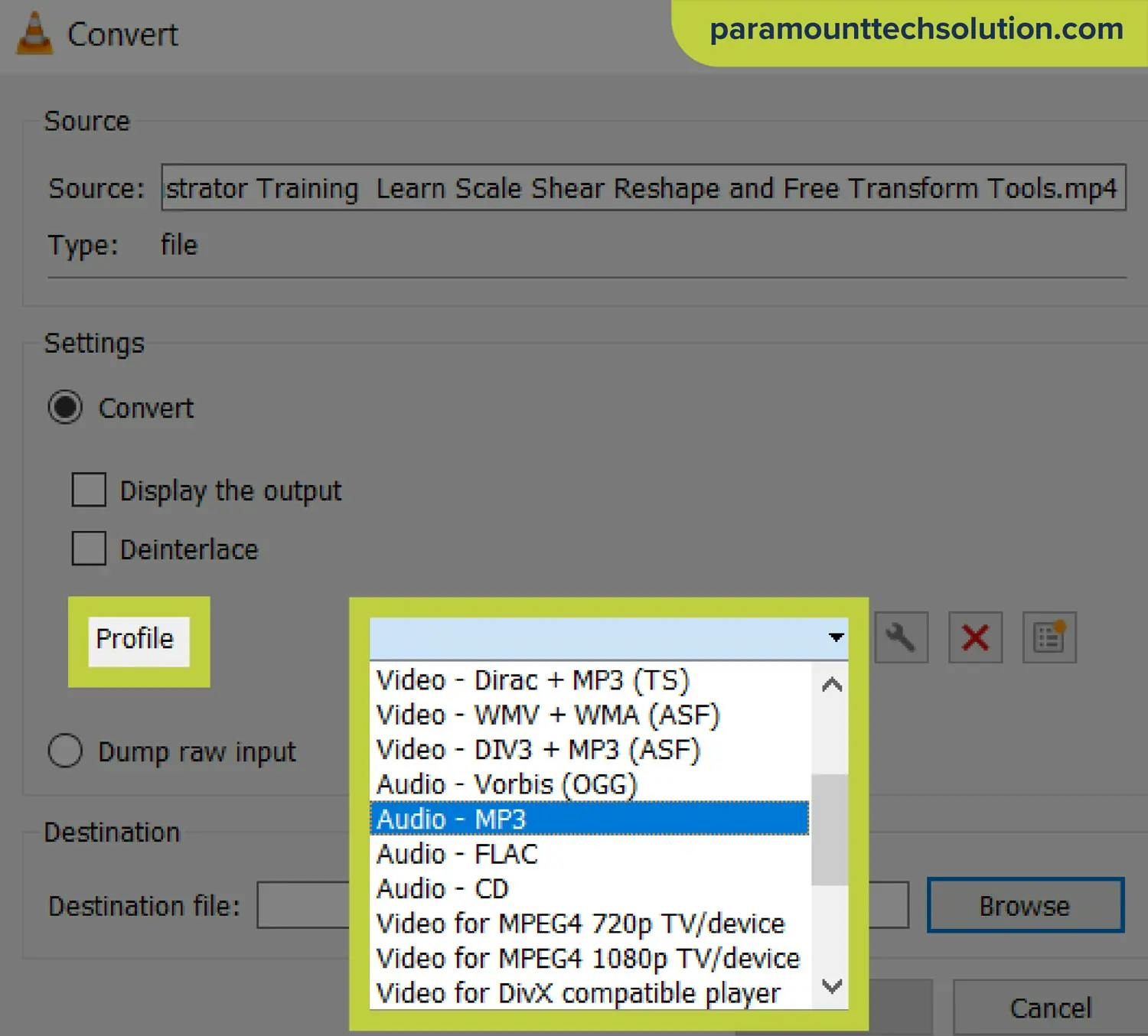Change different formats as your choice for your video to be converted