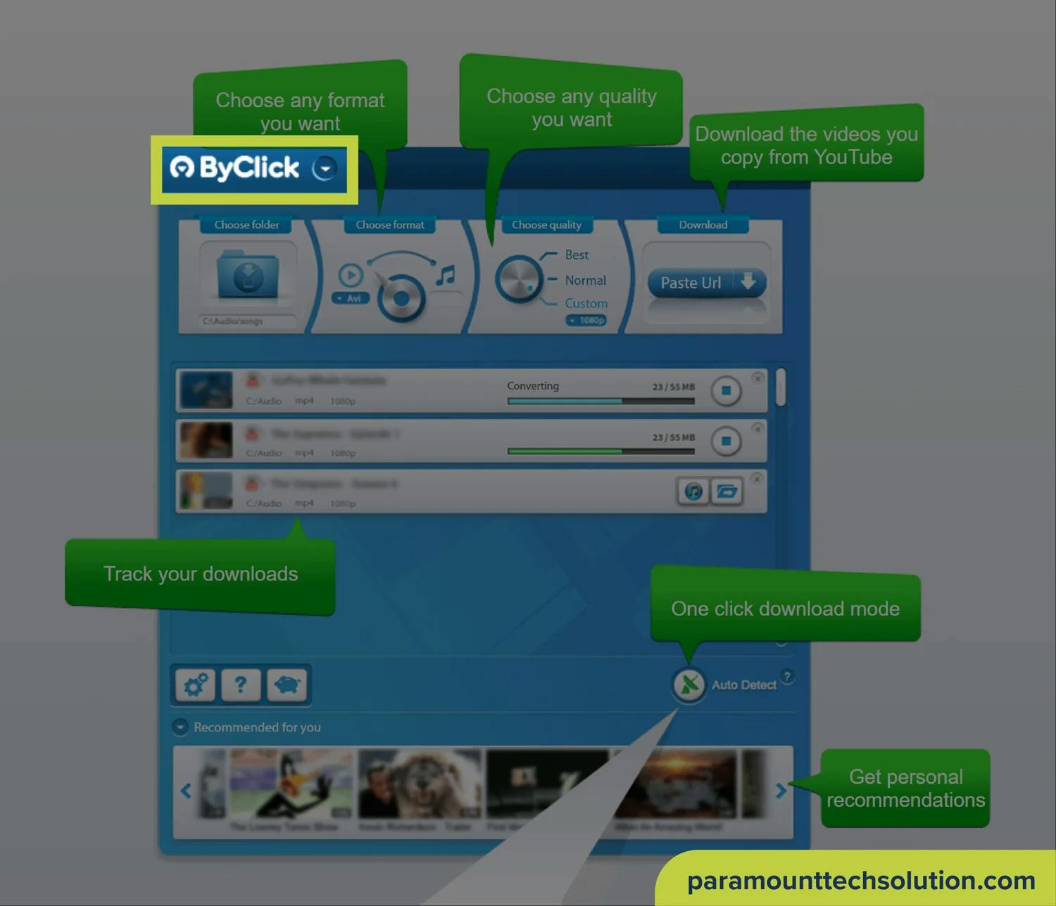 Capture videos from all platforms with ByClick Downloader