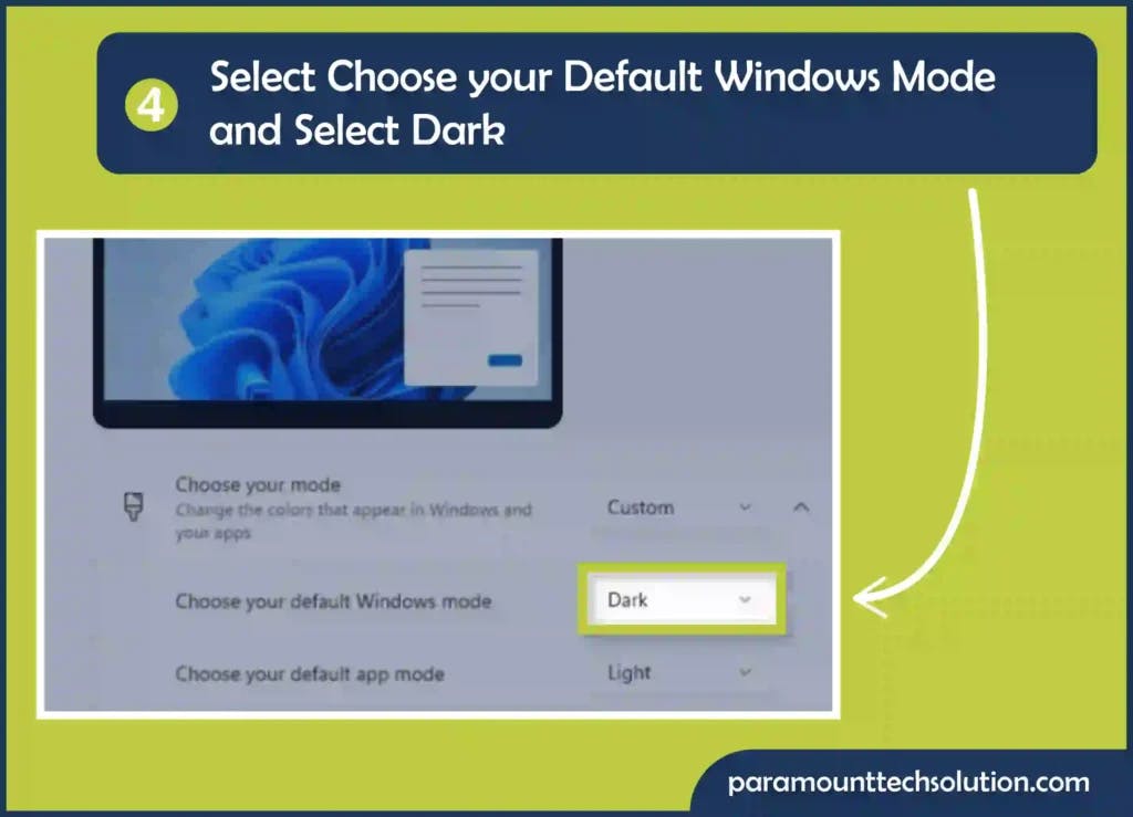  Select Choose your default Windows mode
