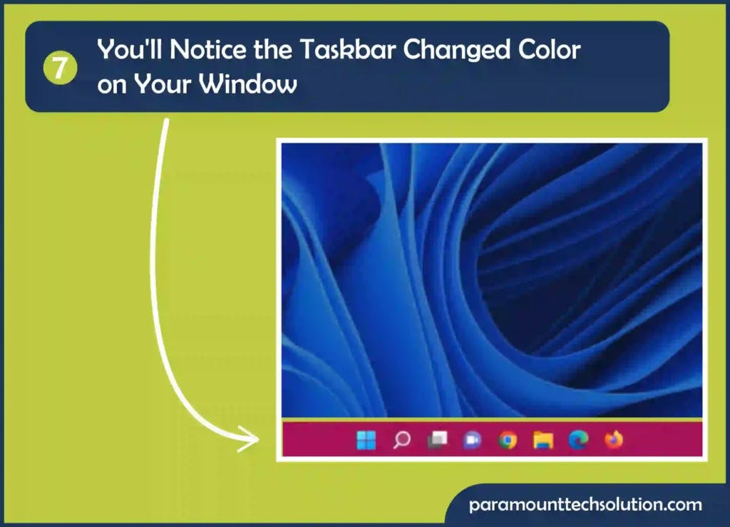 you'll notice the taskbar changed color