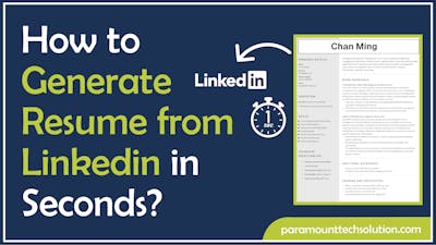 How to Generate Resume from Linkedin in Seconds