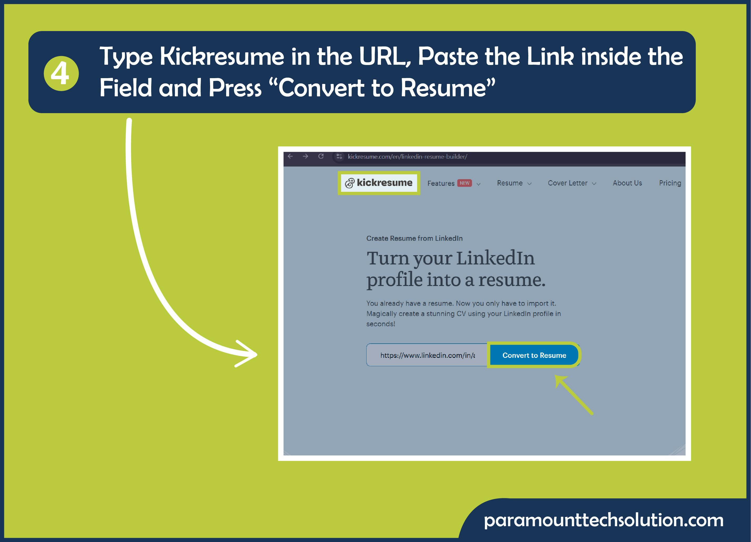 Type kick resume in url