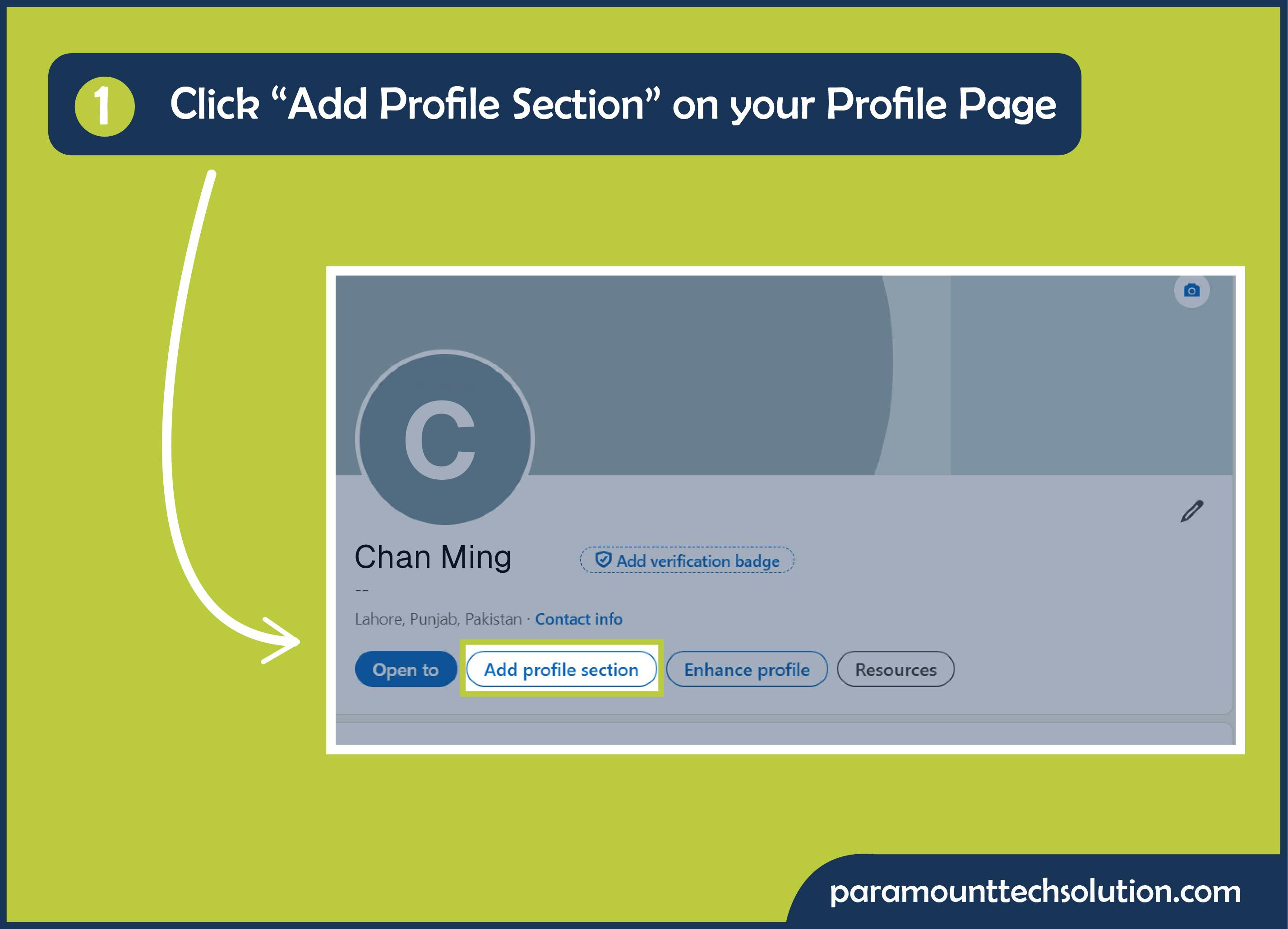 Click on add profile section
