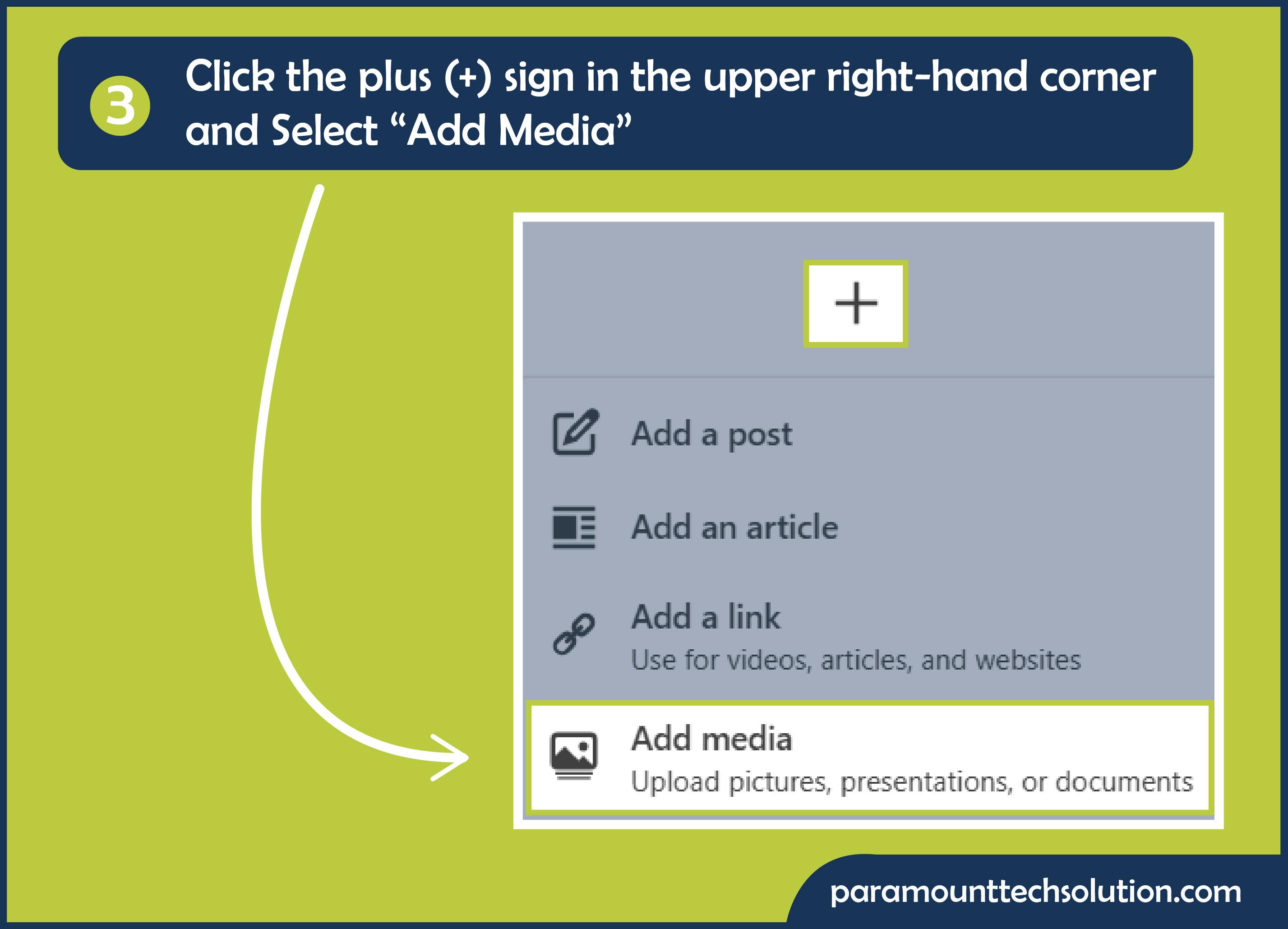 Click on plus sign and add media