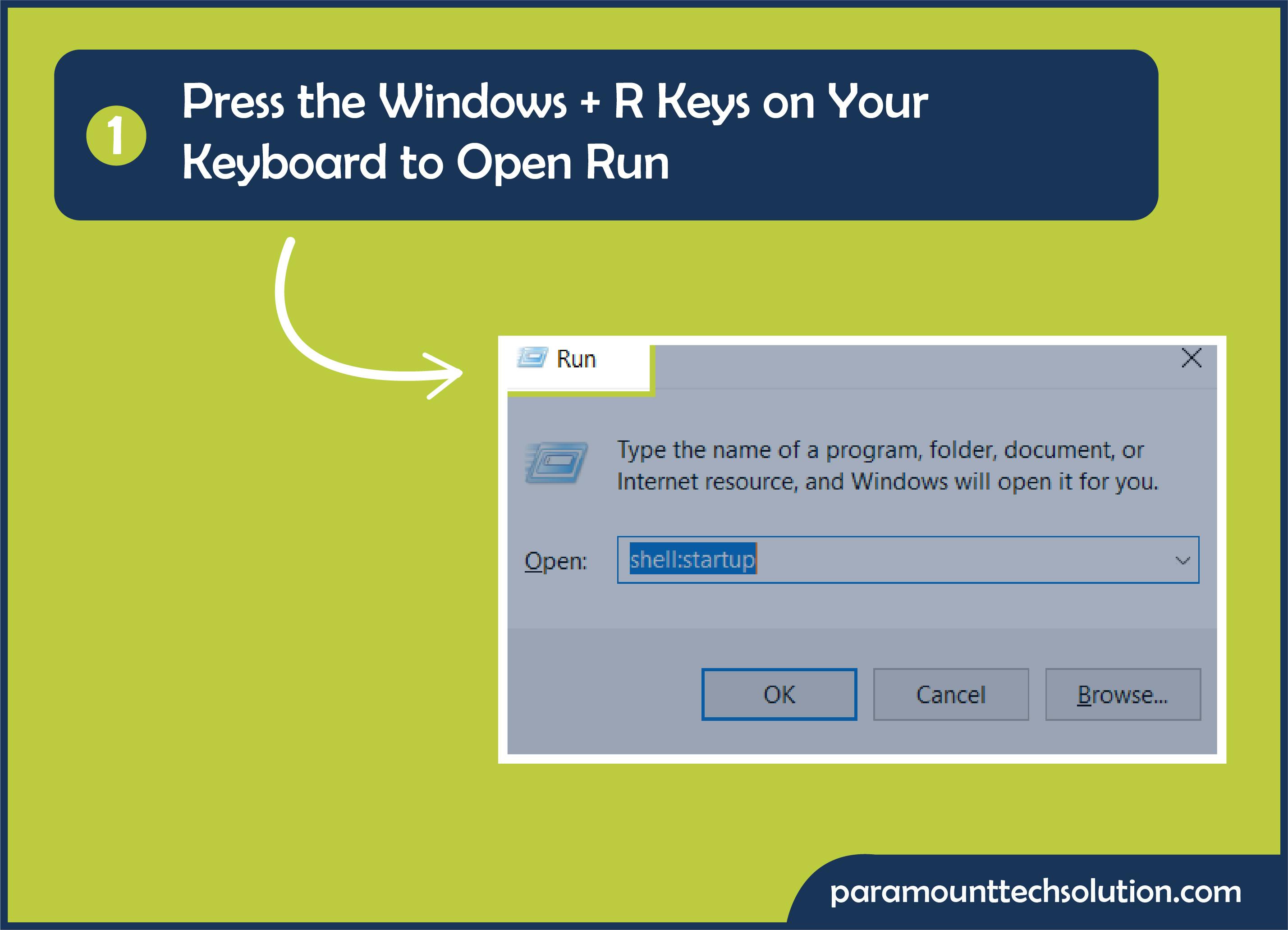 Press windows key and R