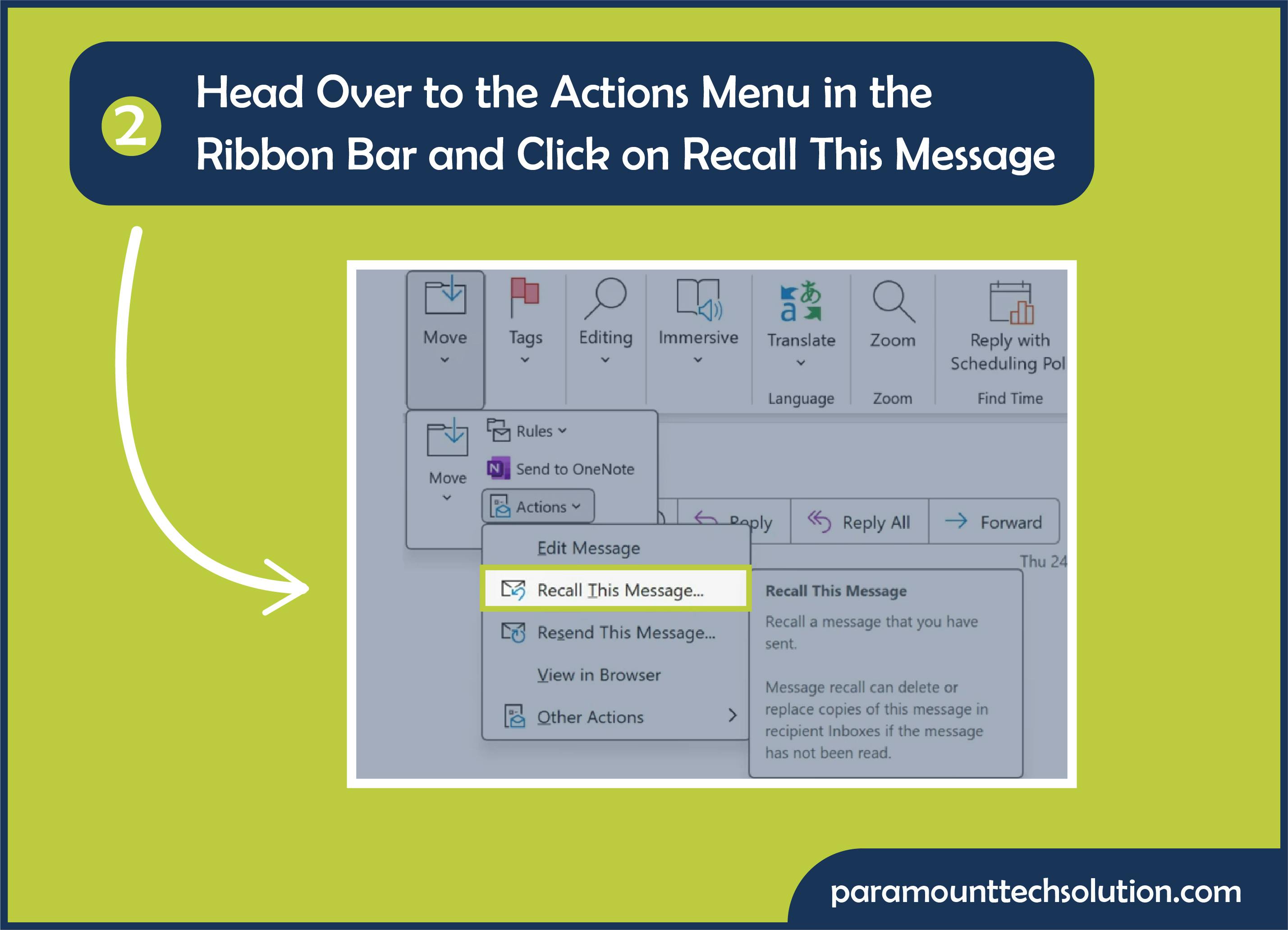 Click on recall this message