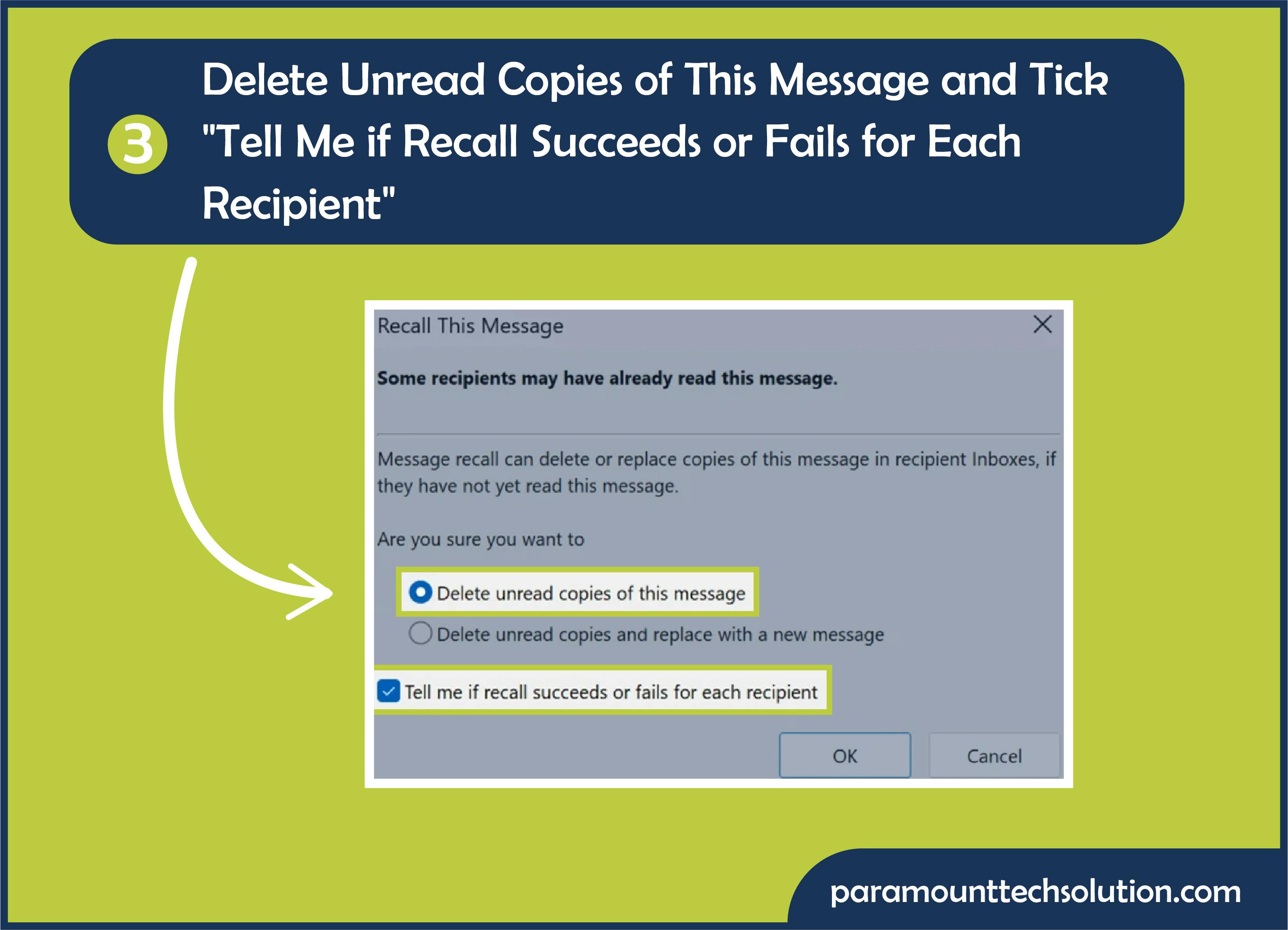 Select delete unread copies of this message 