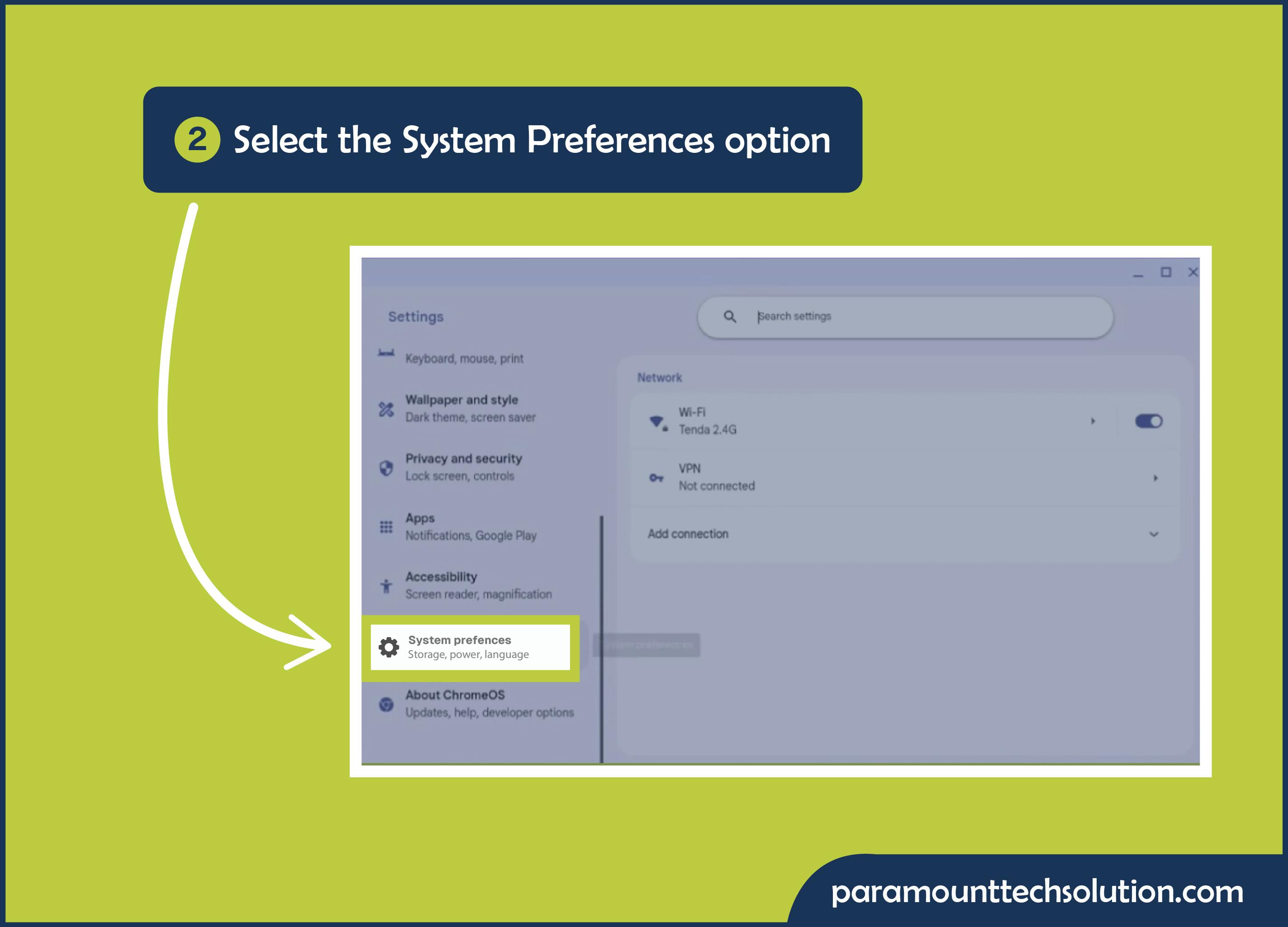To wipe Chromebook select preferences options