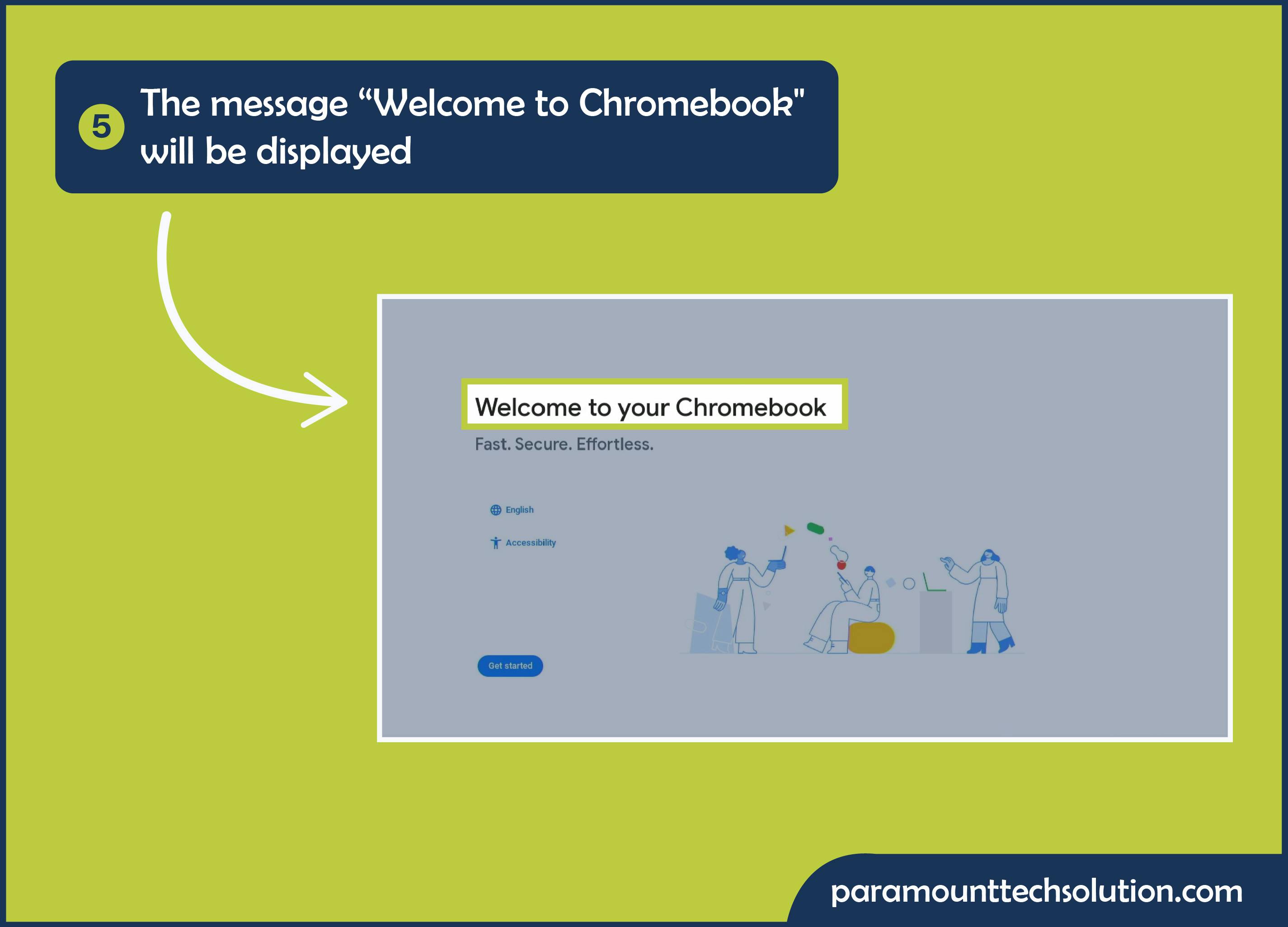 Check welcome message to Chrome's screen