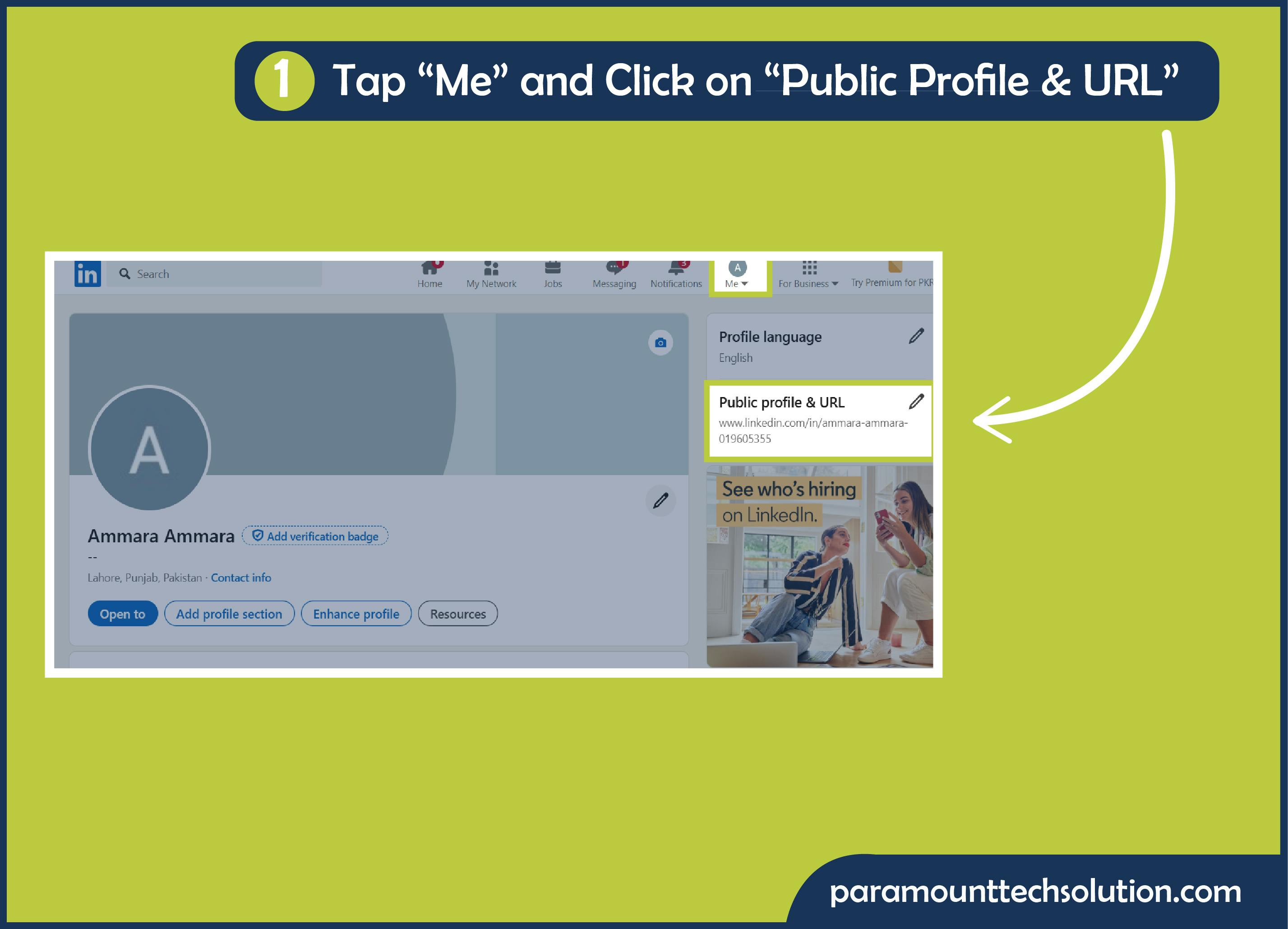 Edit public profile & URL