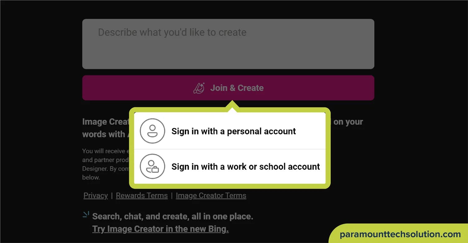 Use Copilot to generate AI image with easy steps and login access