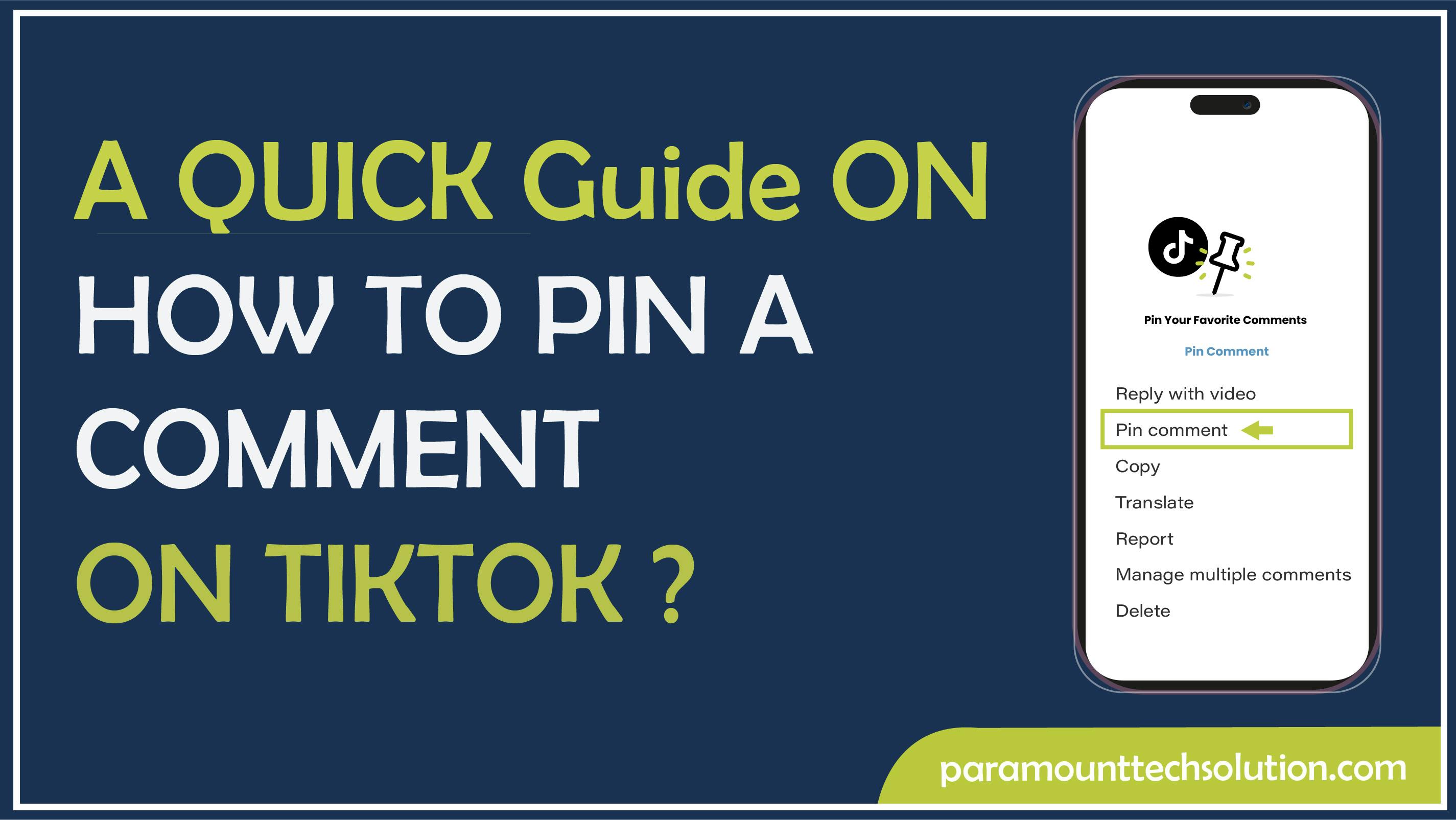 How to pin a comment on tiktok