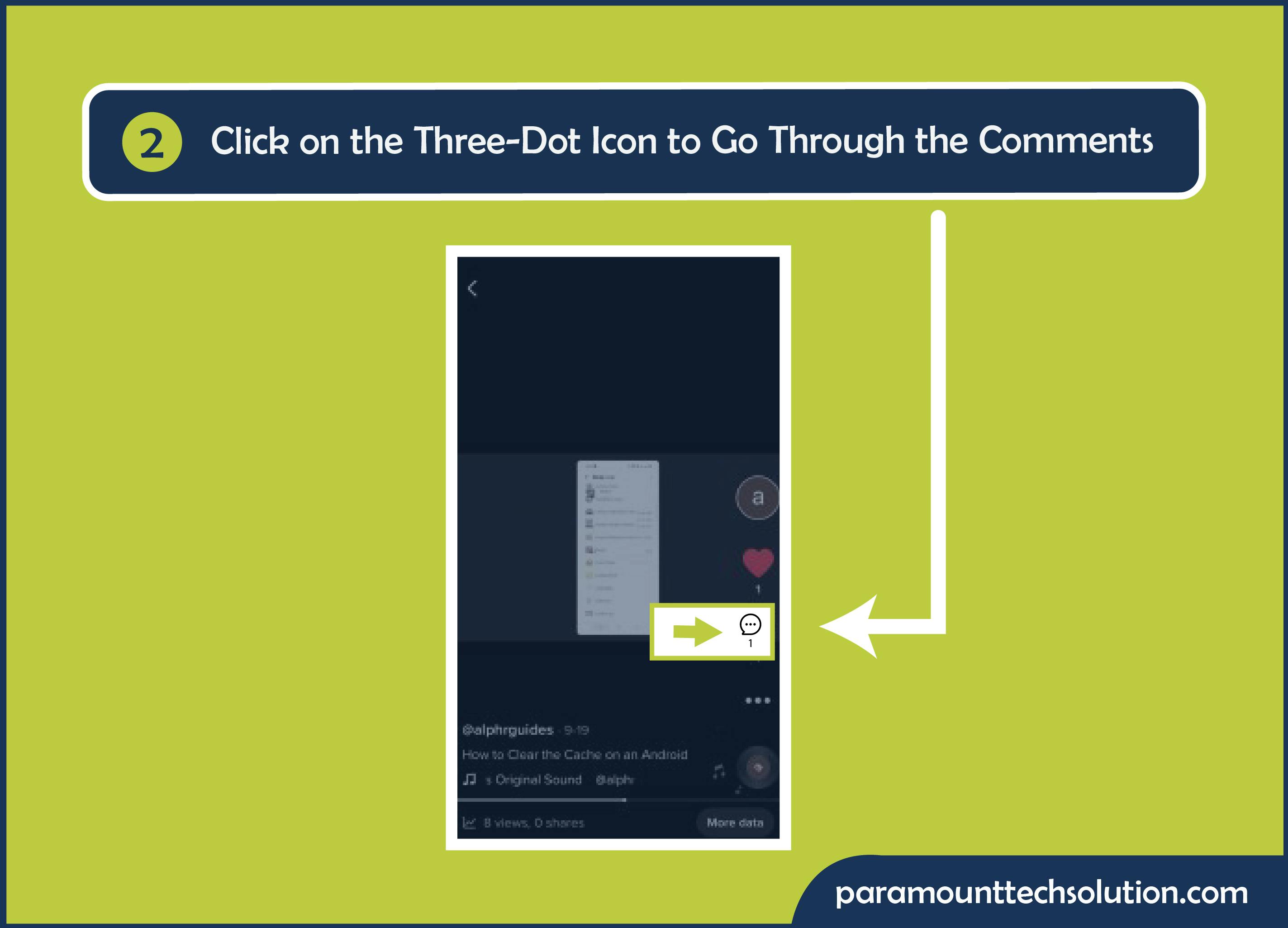 Click on the Three-Dot Icon to go for pin your comment for tiktok post video