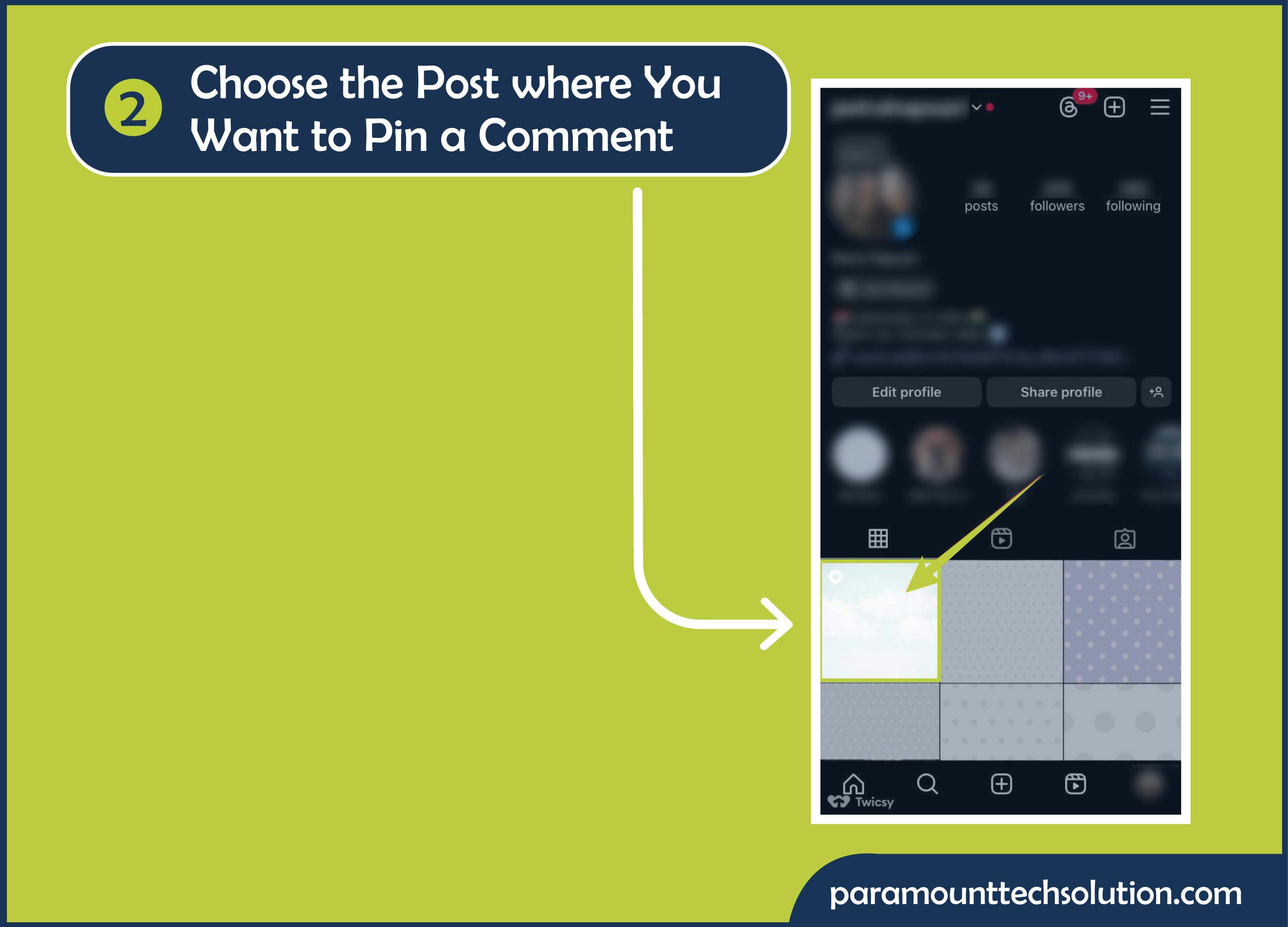 Select the comment you want to pin
