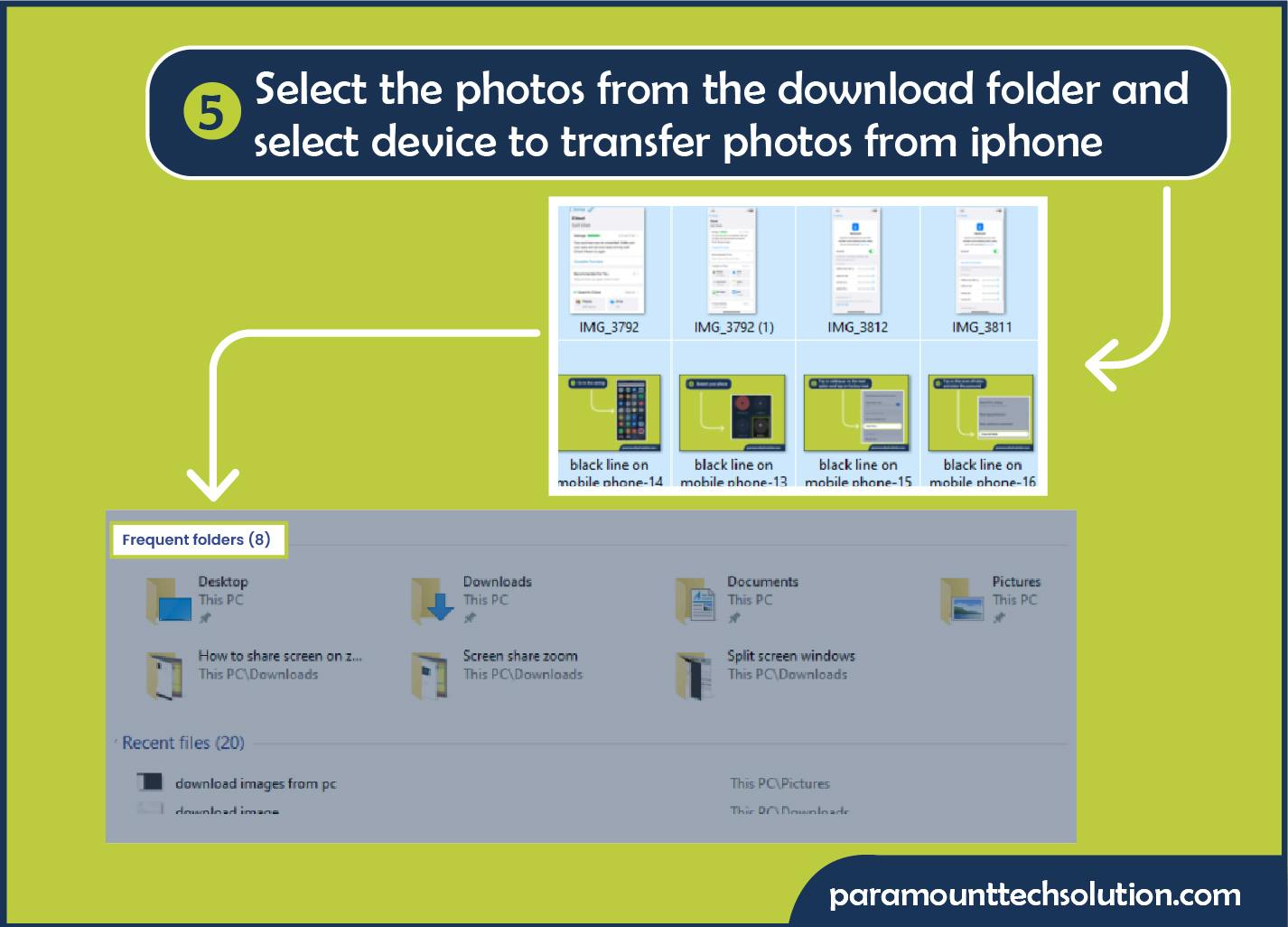 Select the photos from downloads folder