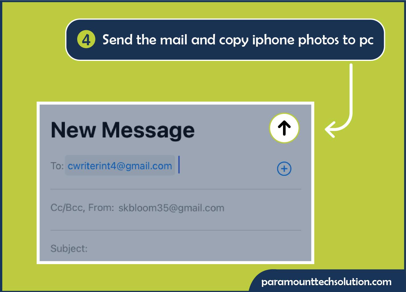 Send email or copy iPhone photo to your pc