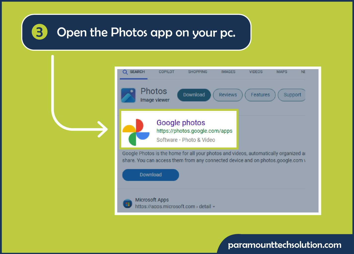 Select the google photo option