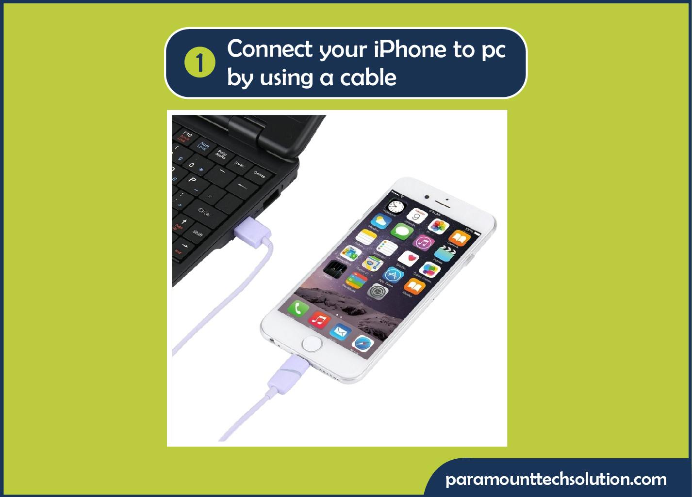 Transfer photos from IPhone to PC use data cable