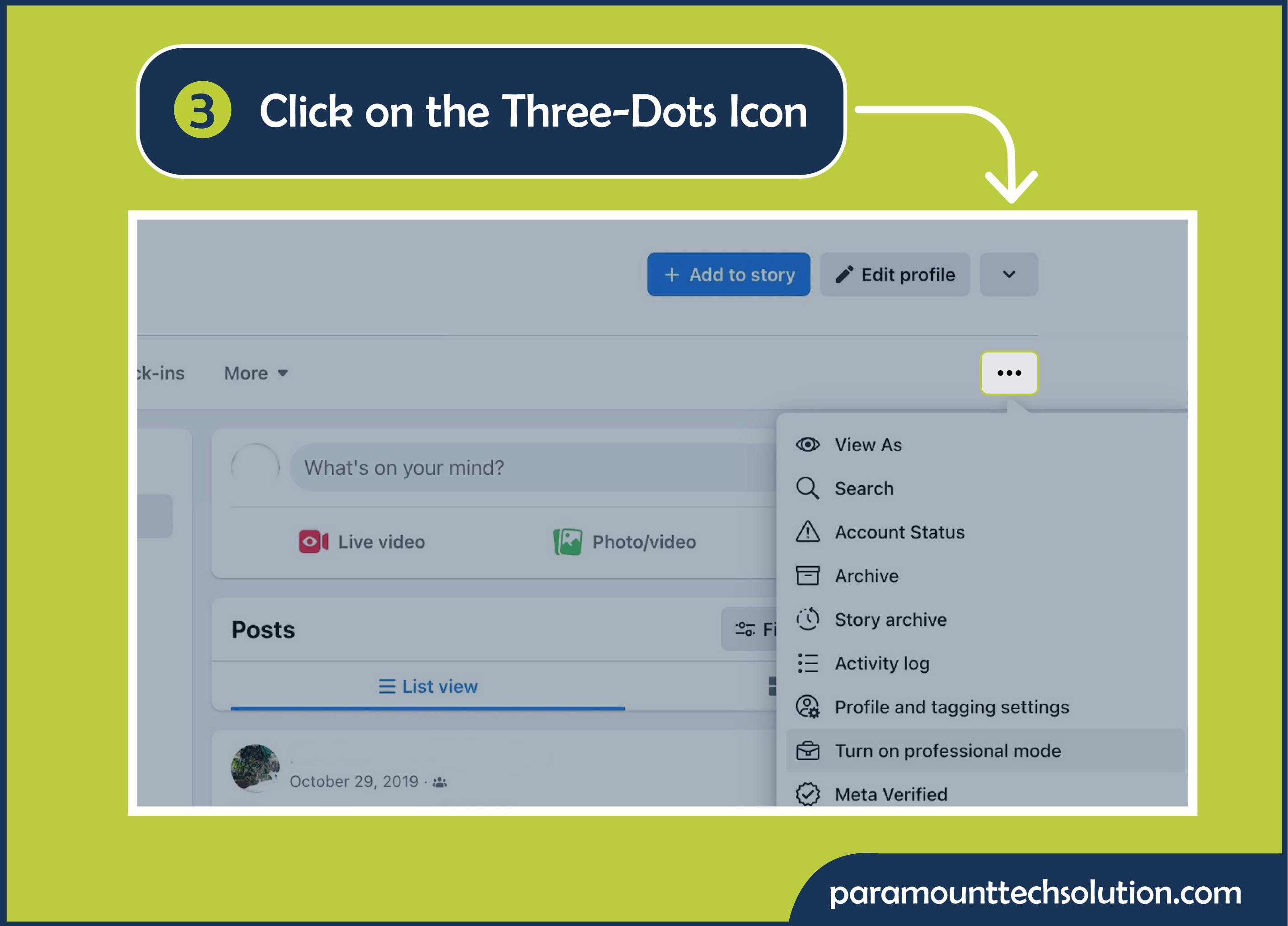  click on the three dots edit the privacy setting