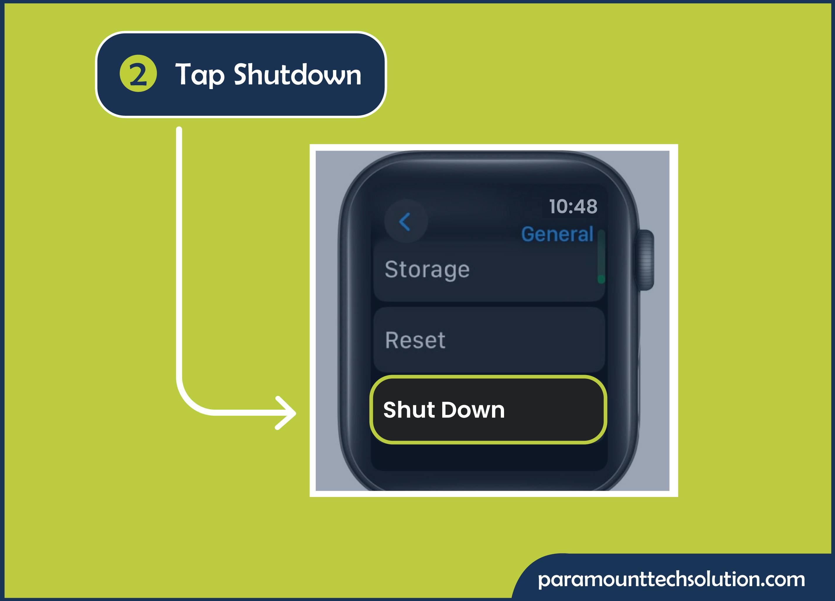 tap on shutdown option to turn off your apple watch