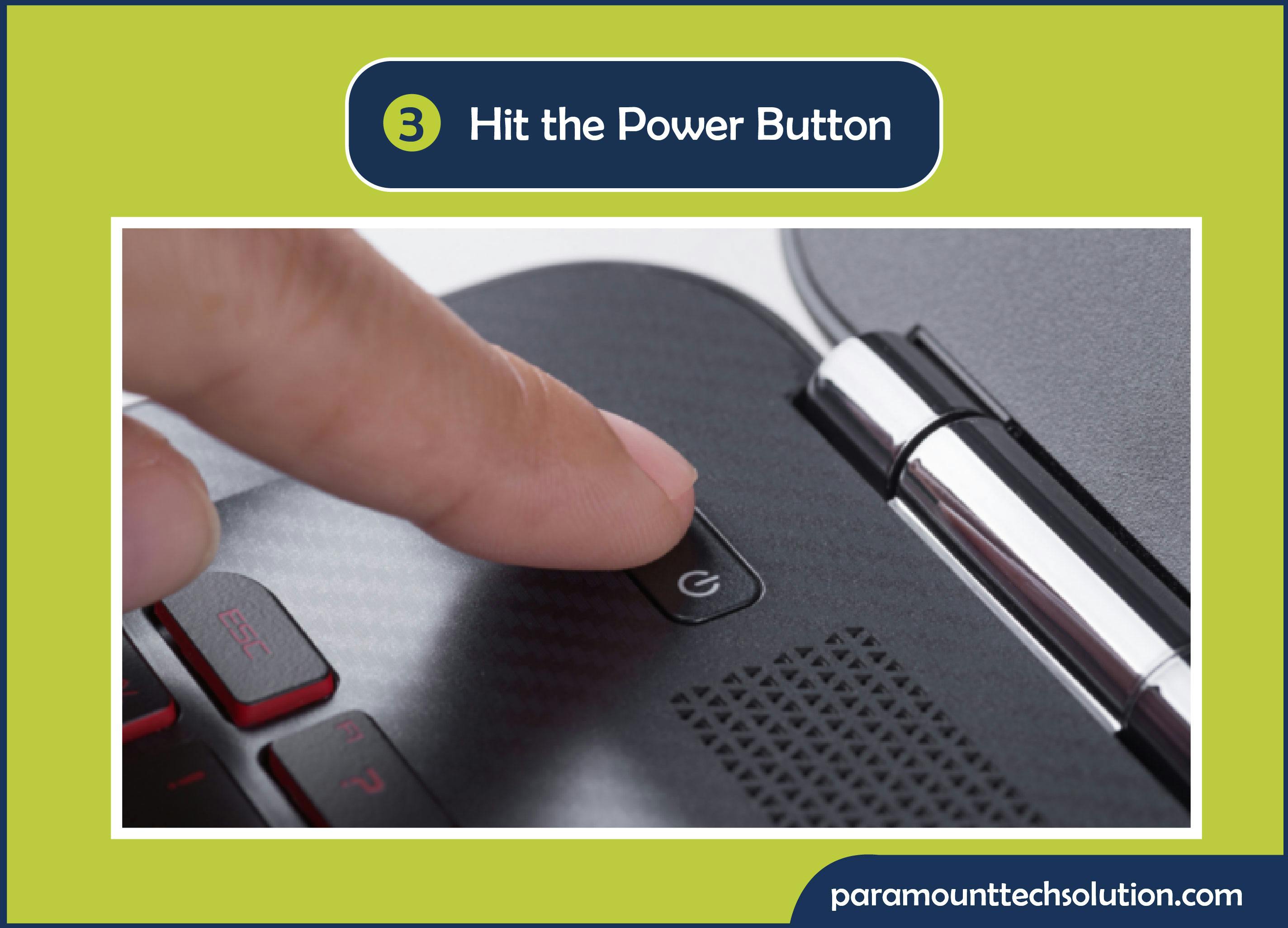 Press the power button for boot looping PC issue
