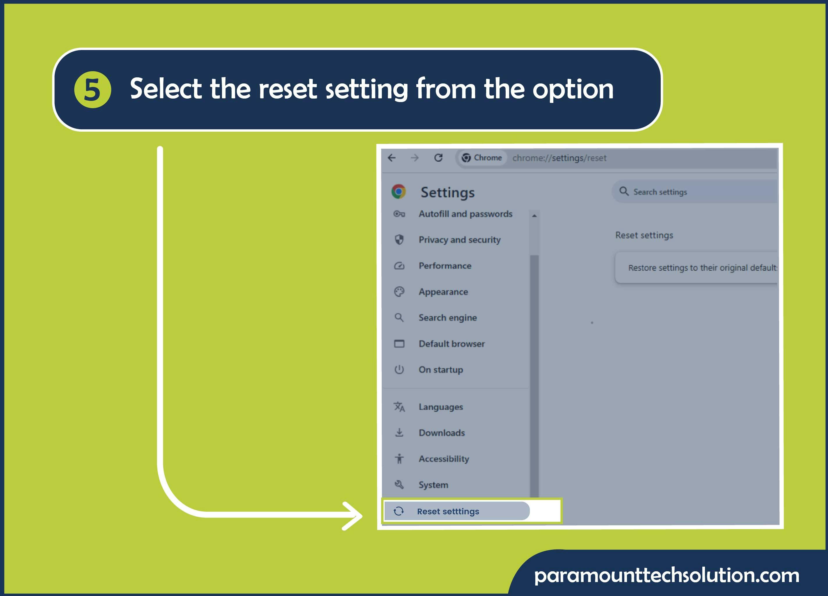 Select the rest option from resting if Chromebook features