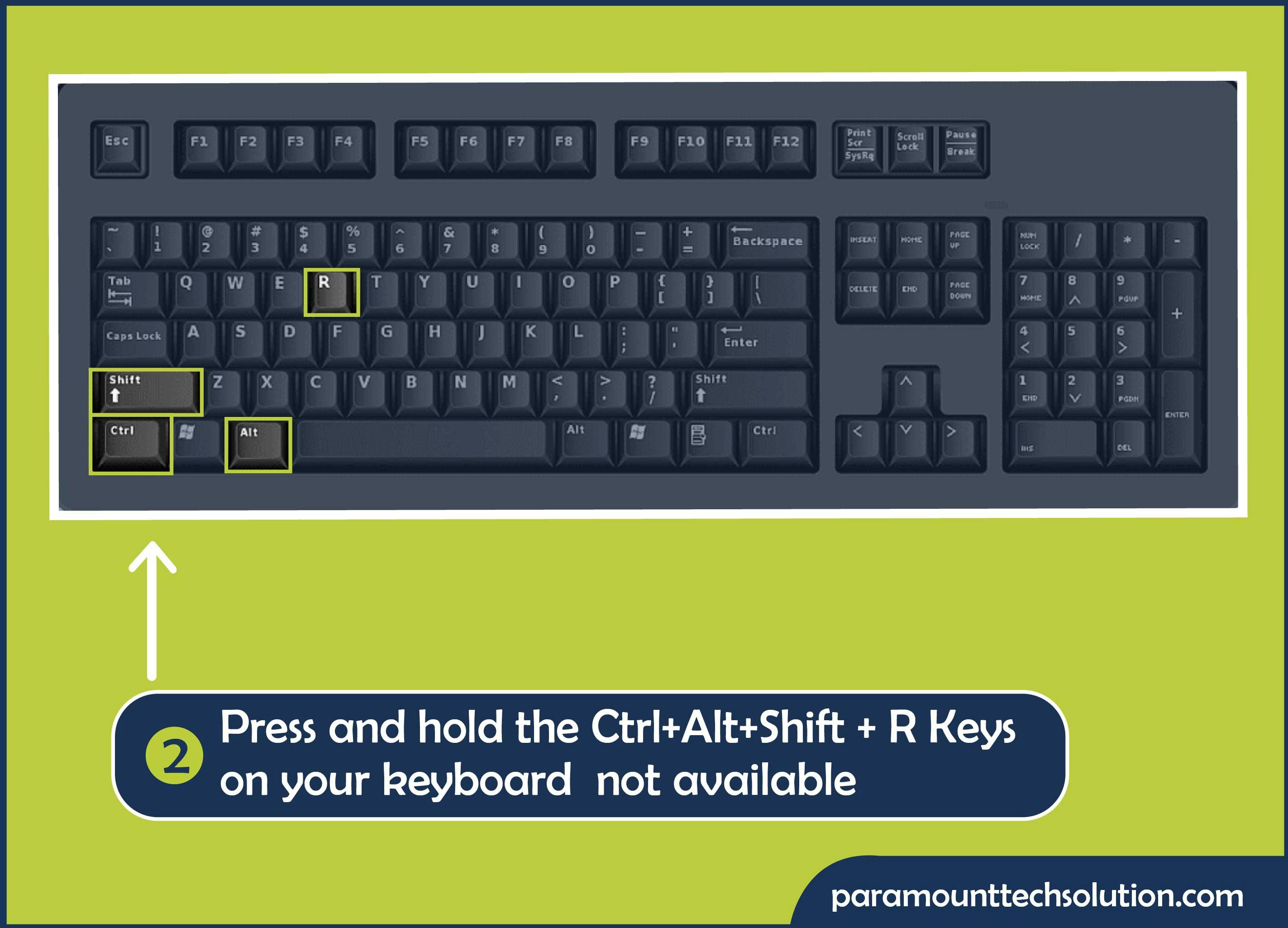 use shortcut keys ctrl+alt+shift+r on your keyboard 