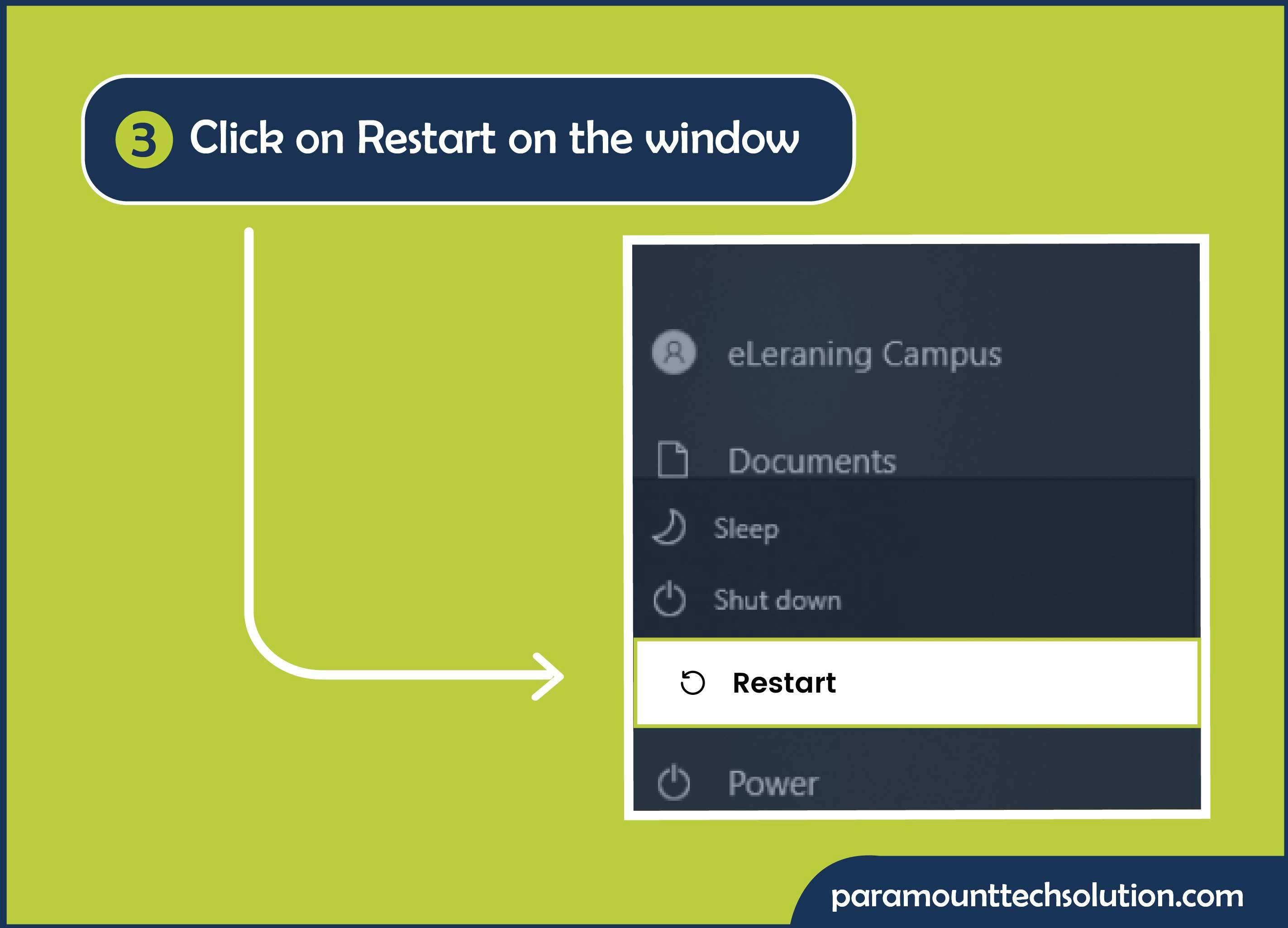 Click on the restart option to powerwash Chromebook 