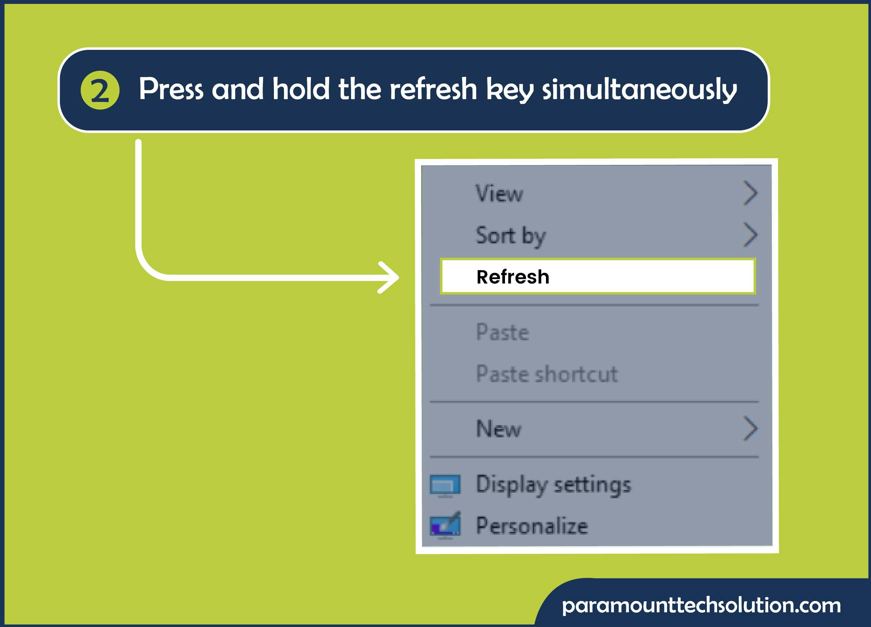 Press and hold to refresh the key