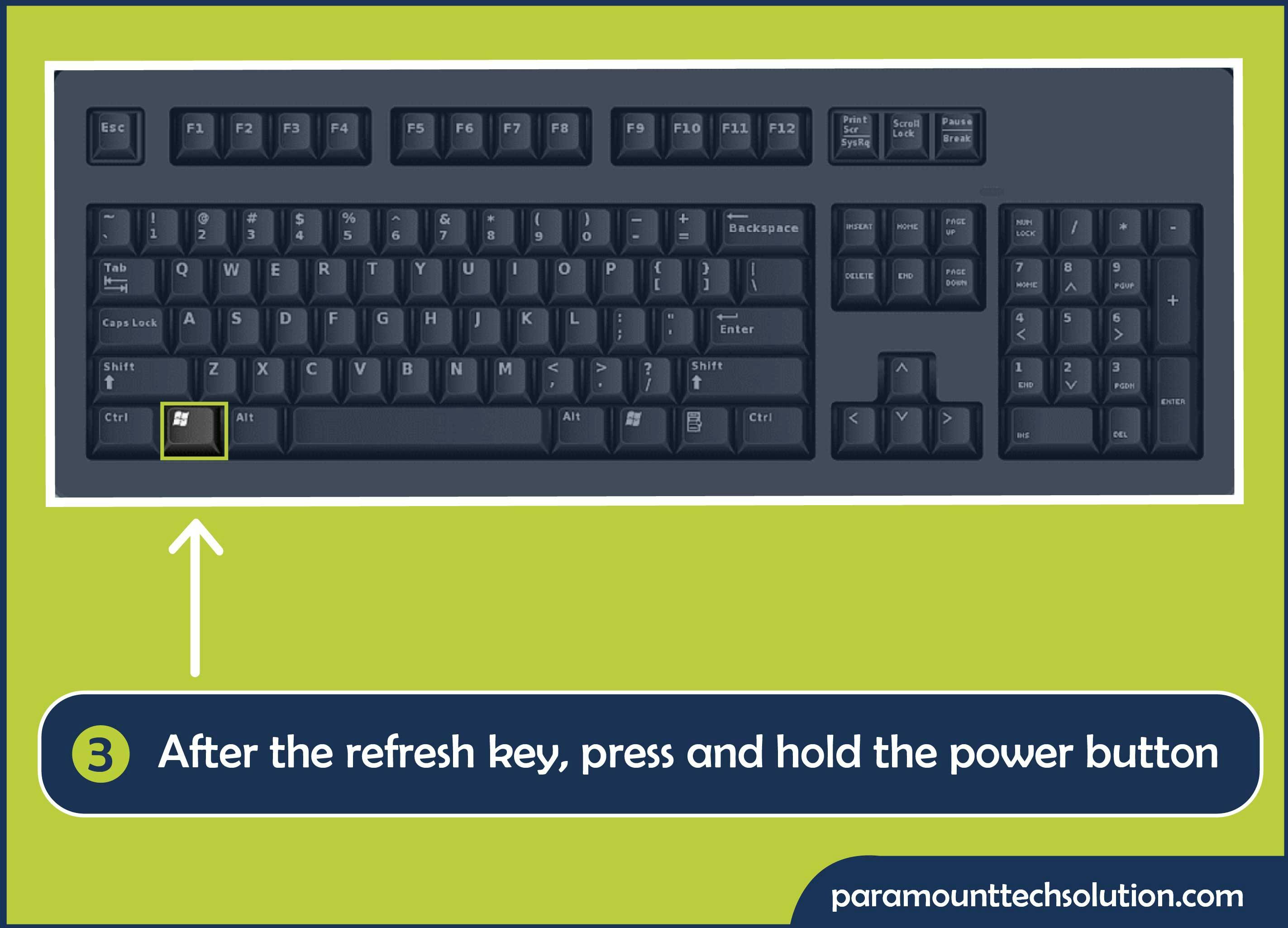 After process refresh hold the power off button