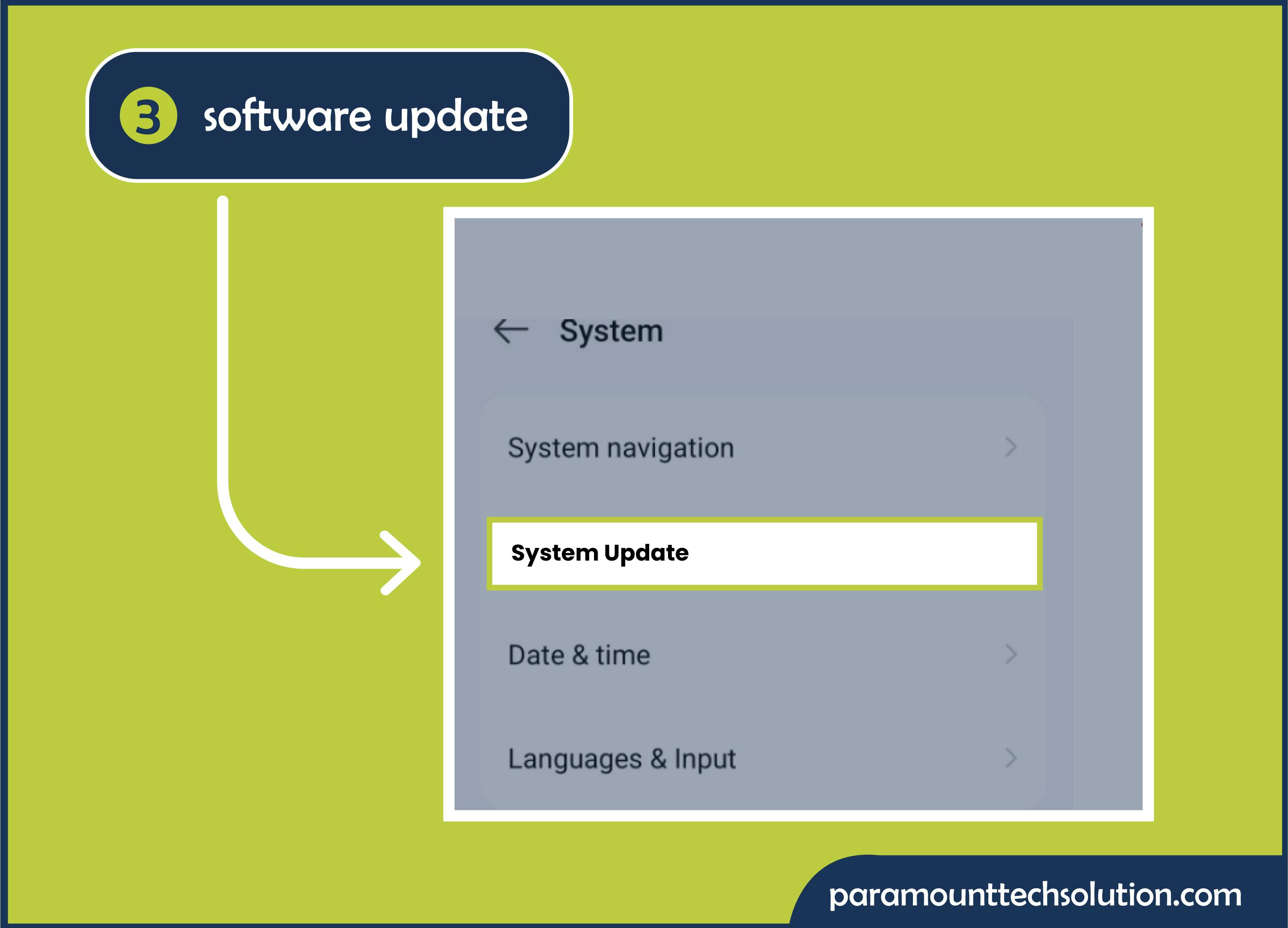 Update software to remove horizontal lines in phone 