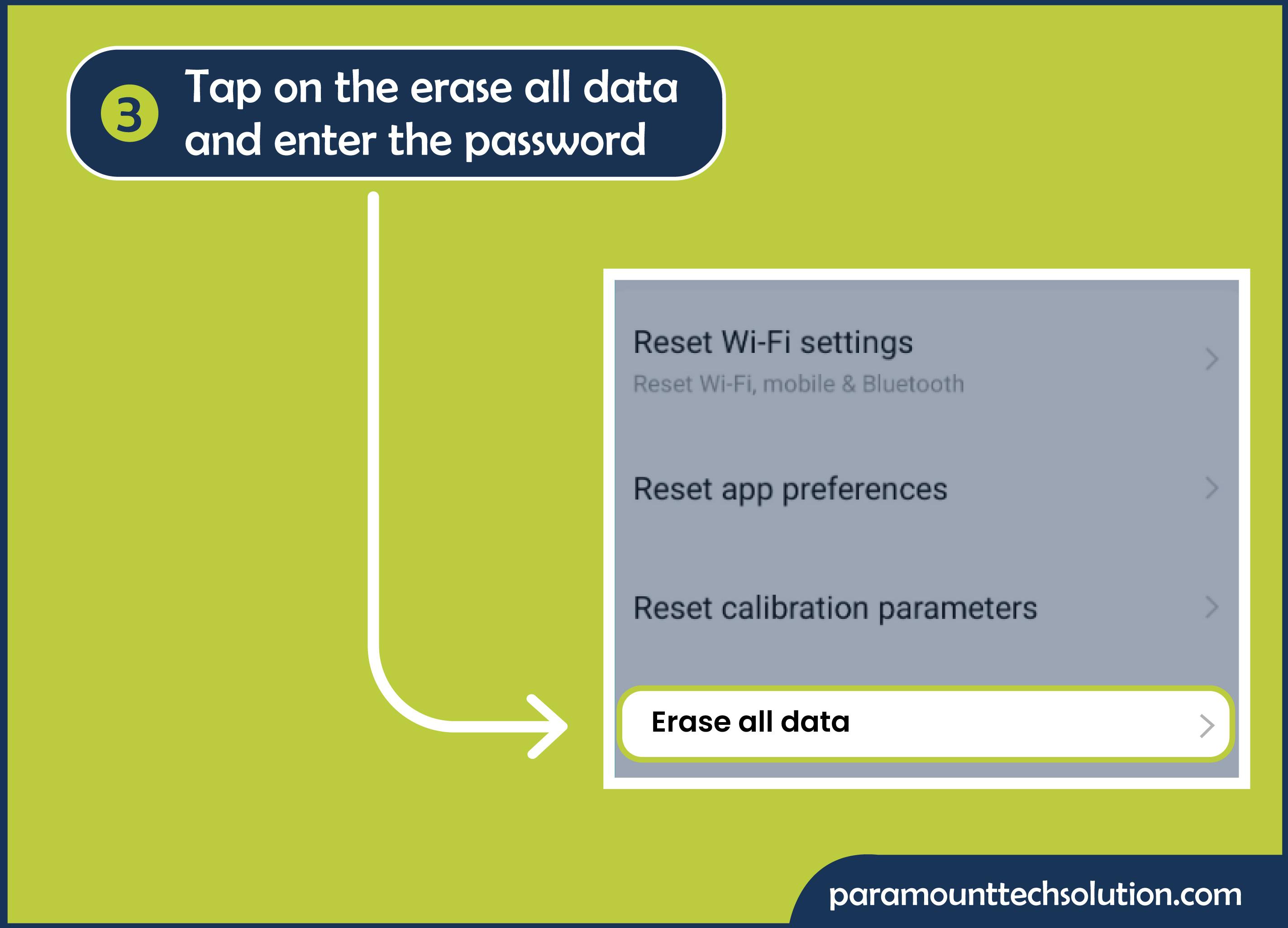 Tap erase all data on your factory settings 