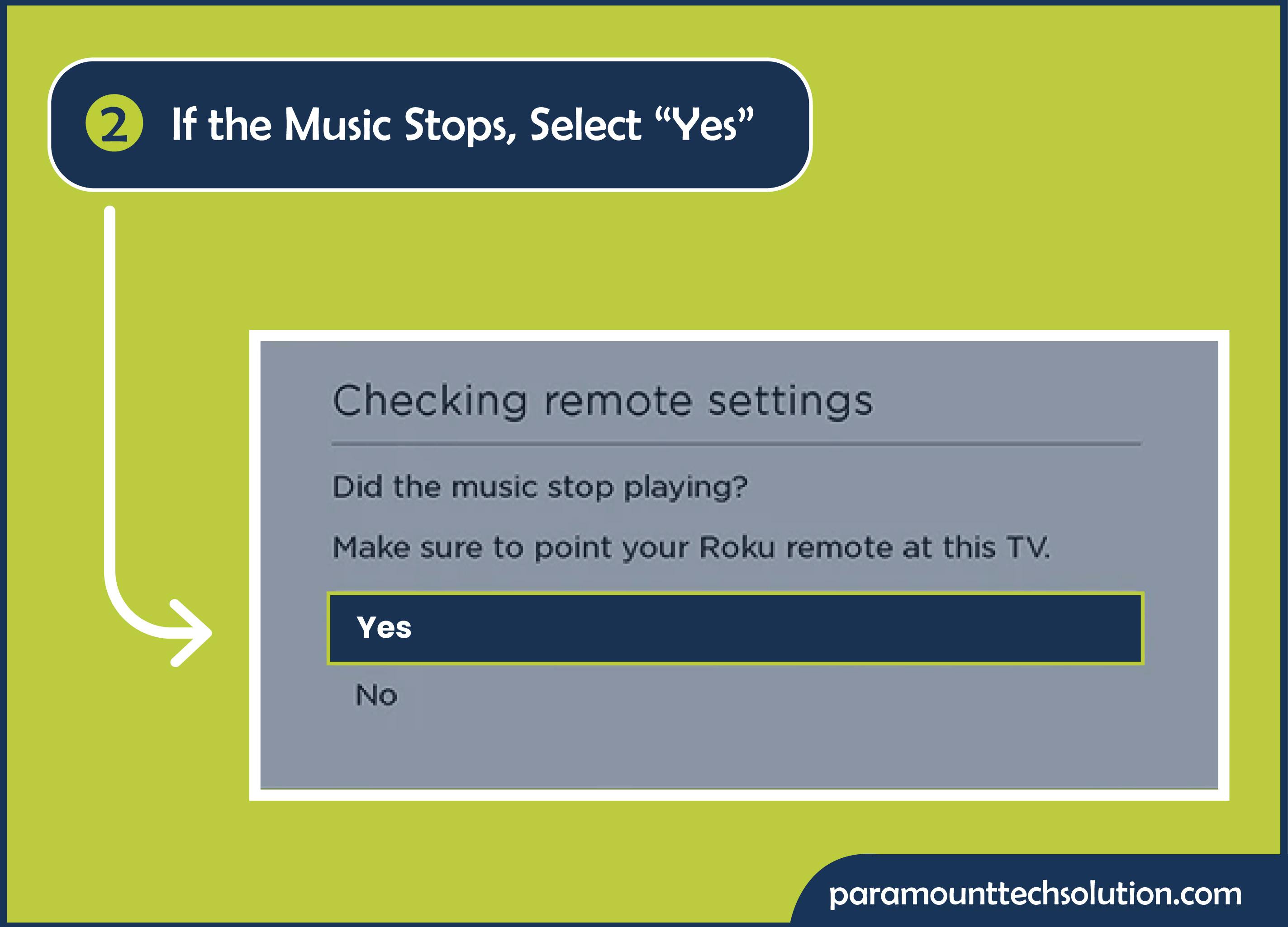 click on the yes option for paring ruku remote